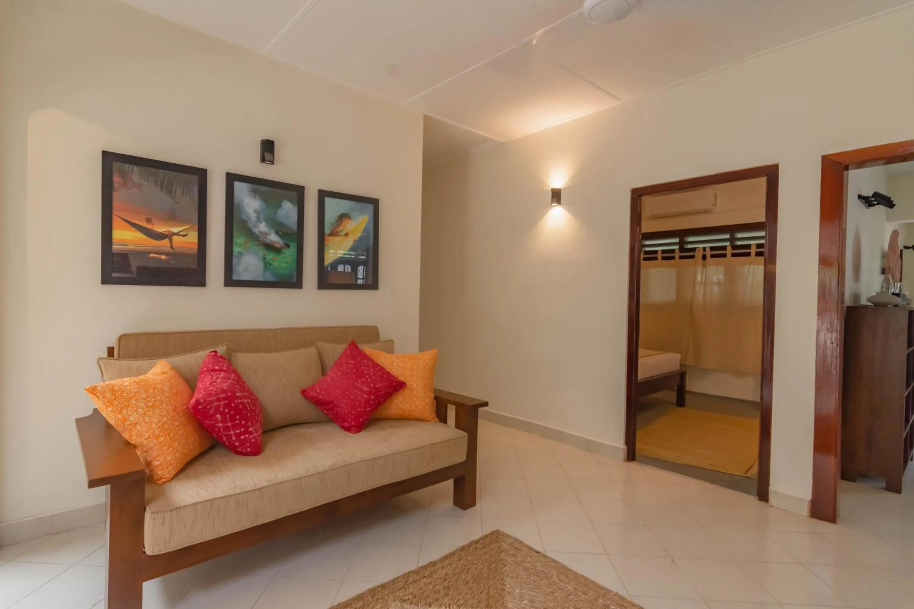 Communal lounge/ TV room, Bed in Sattva Ahangama