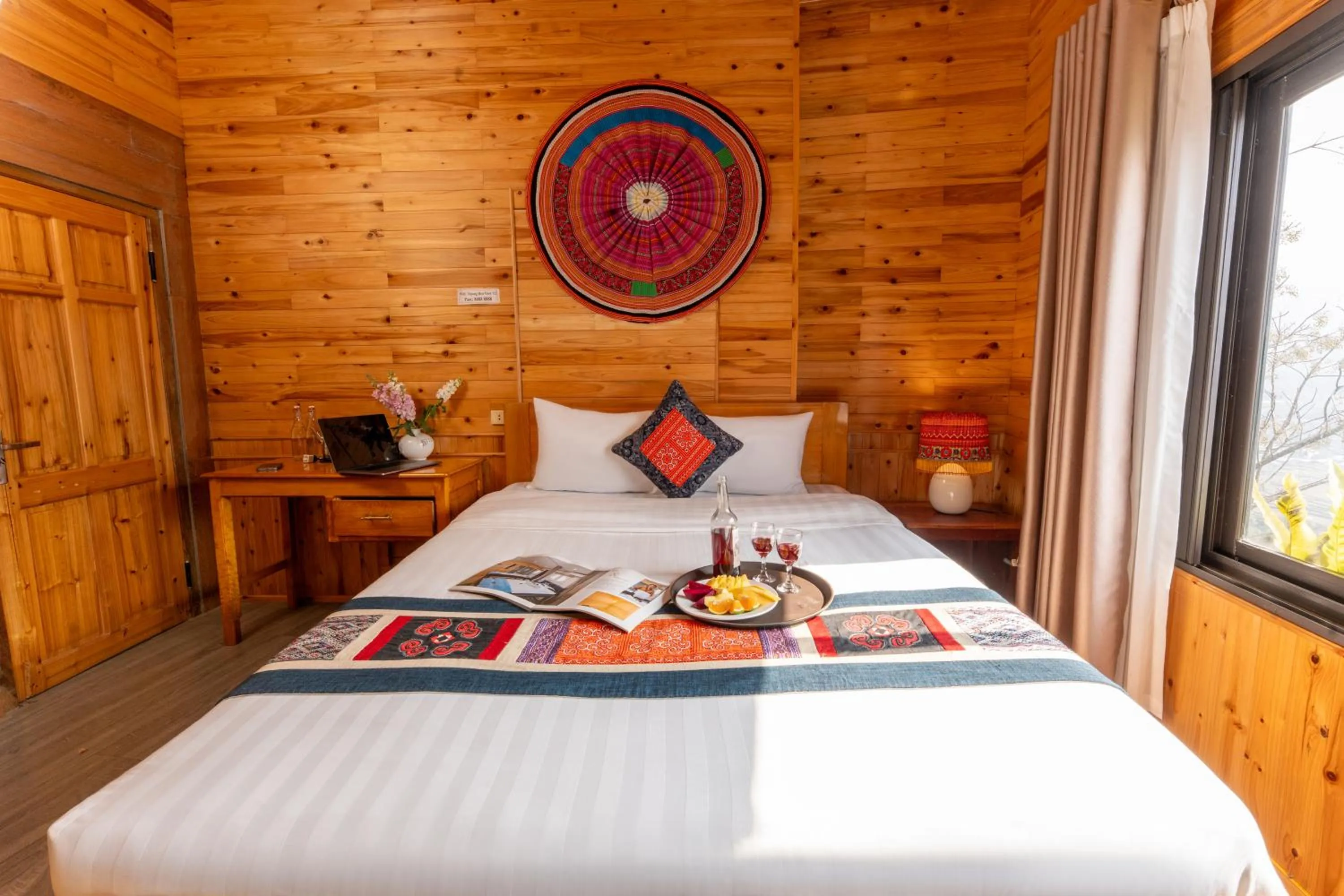 Bed in Muong Hoa River View Hotel