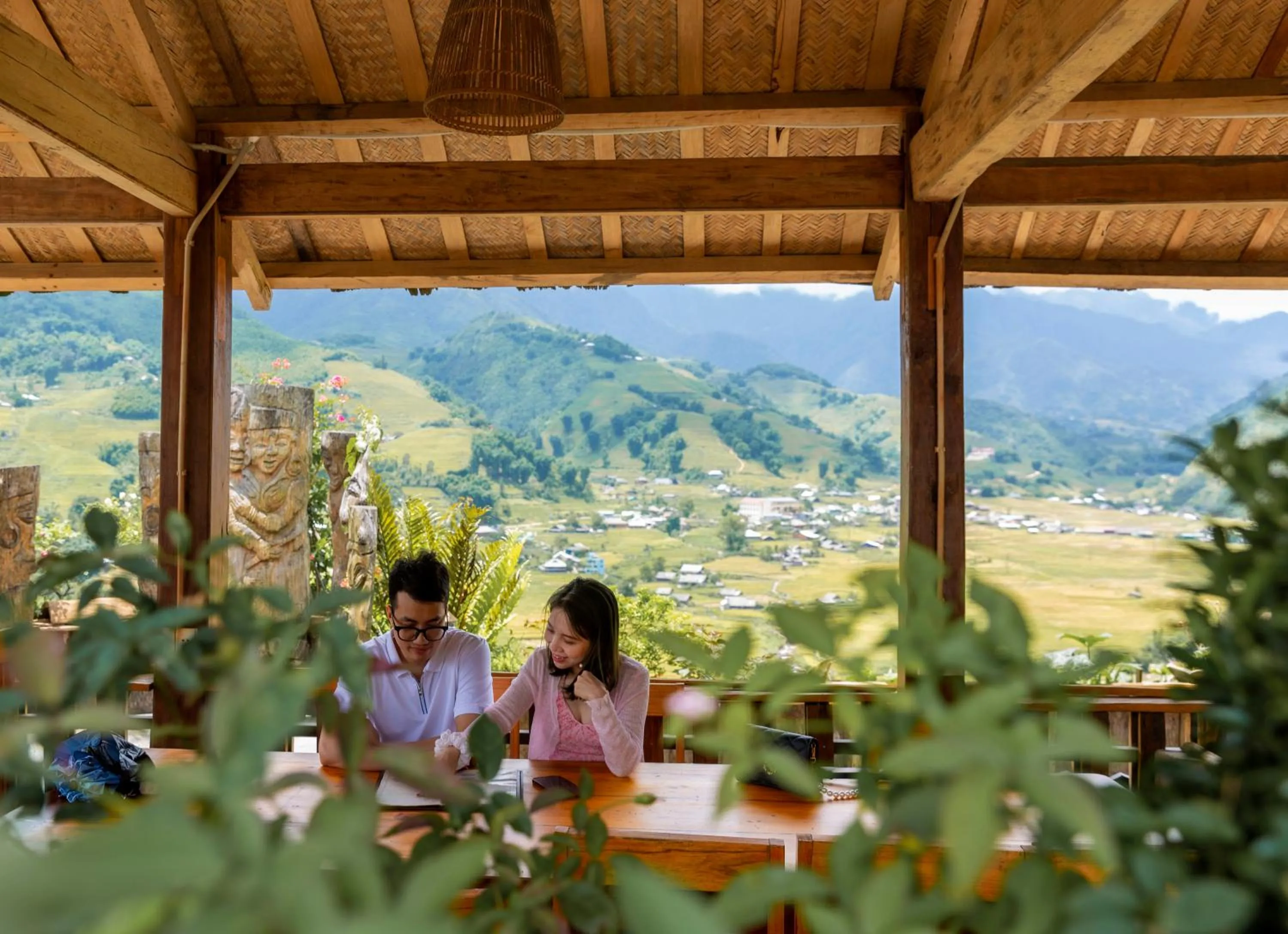 Seating area in Muong Hoa River View Hotel