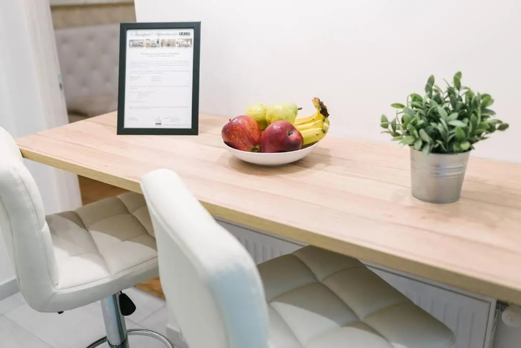 Dining area in Stylish Apartment at Parliament