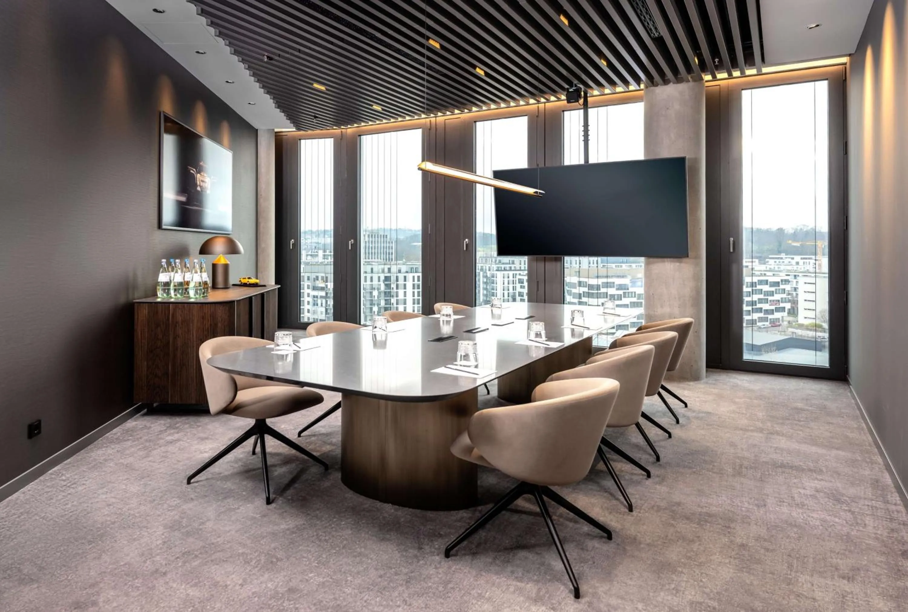 Meeting/conference room in Radisson Blu Hotel at Porsche Design Tower Stuttgart