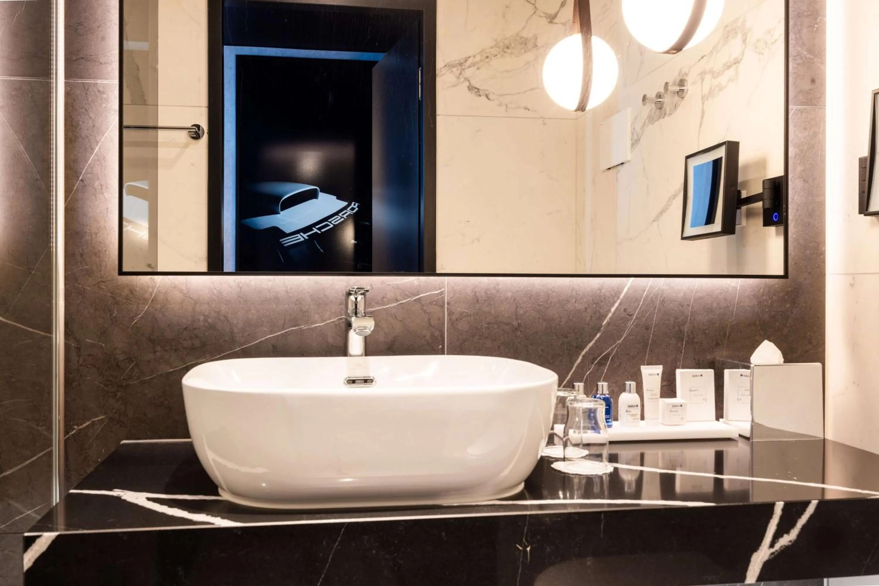 Bathroom in Radisson Blu Hotel at Porsche Design Tower Stuttgart