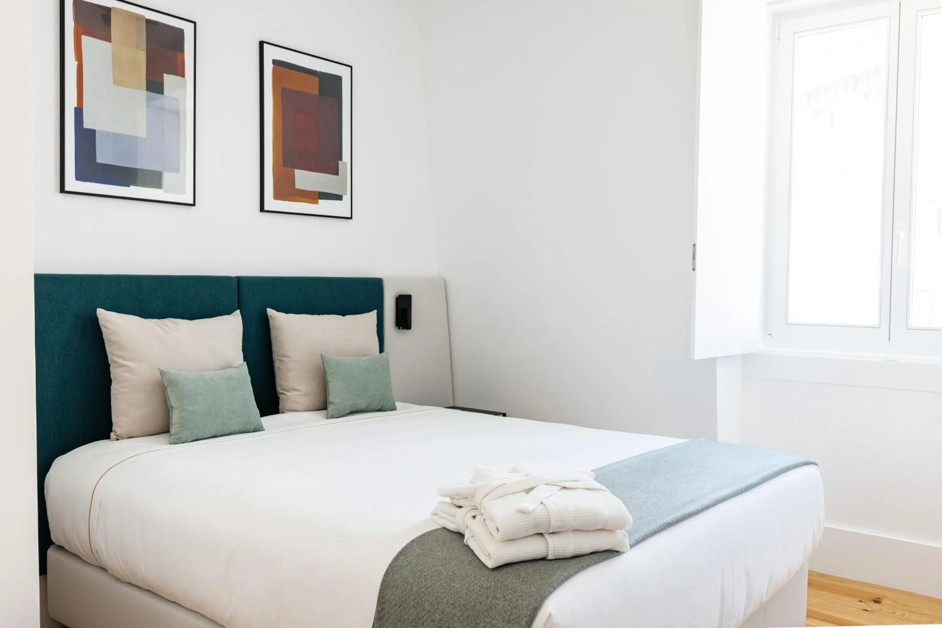 Bed in The House on the Pink Street in Lisbon