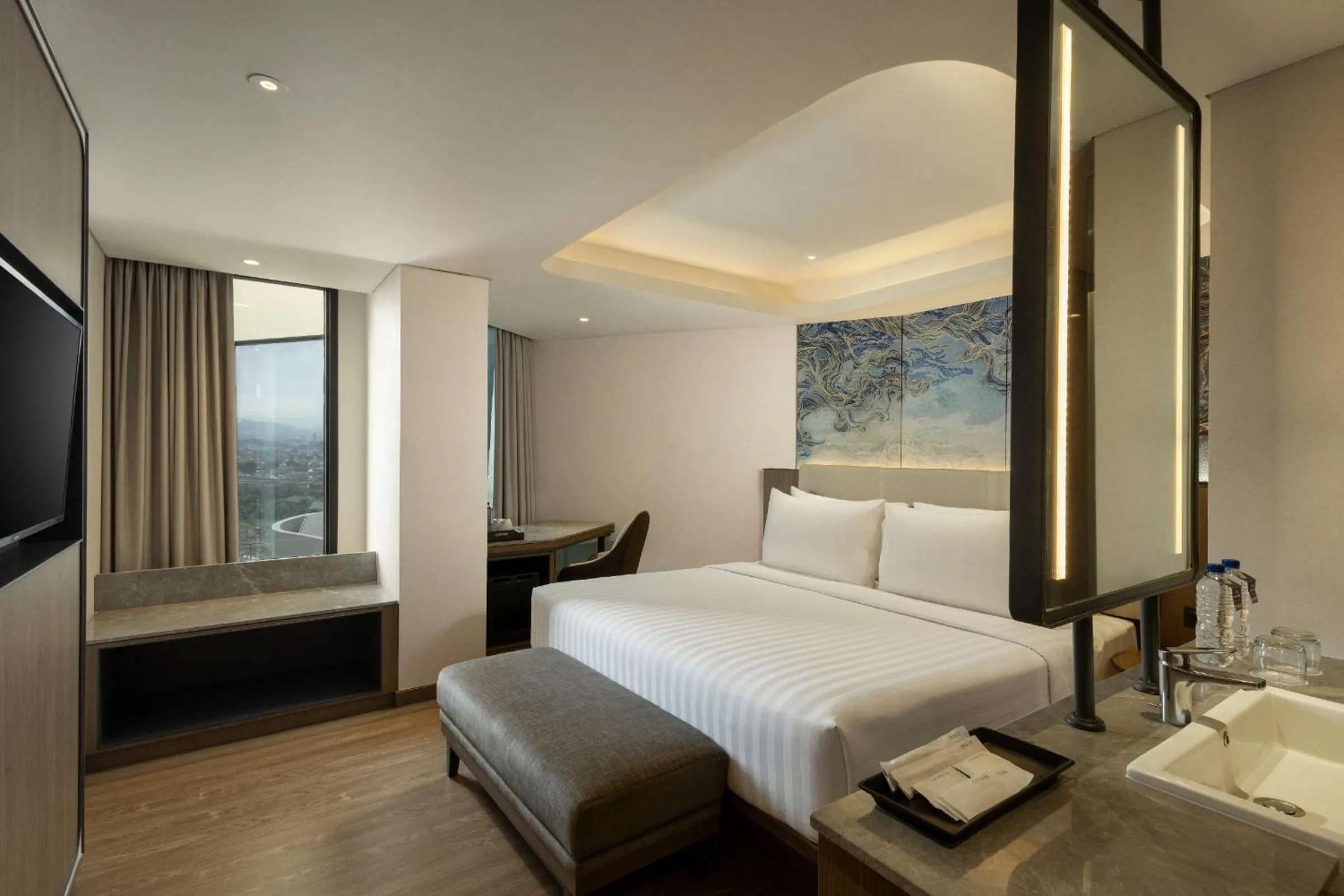 Bed in Hotel Santika Premiere Lampung