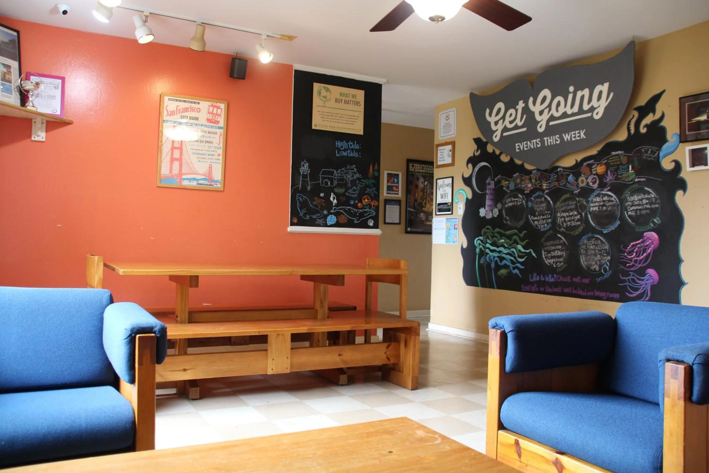 Living room in HI Point Montara Lighthouse