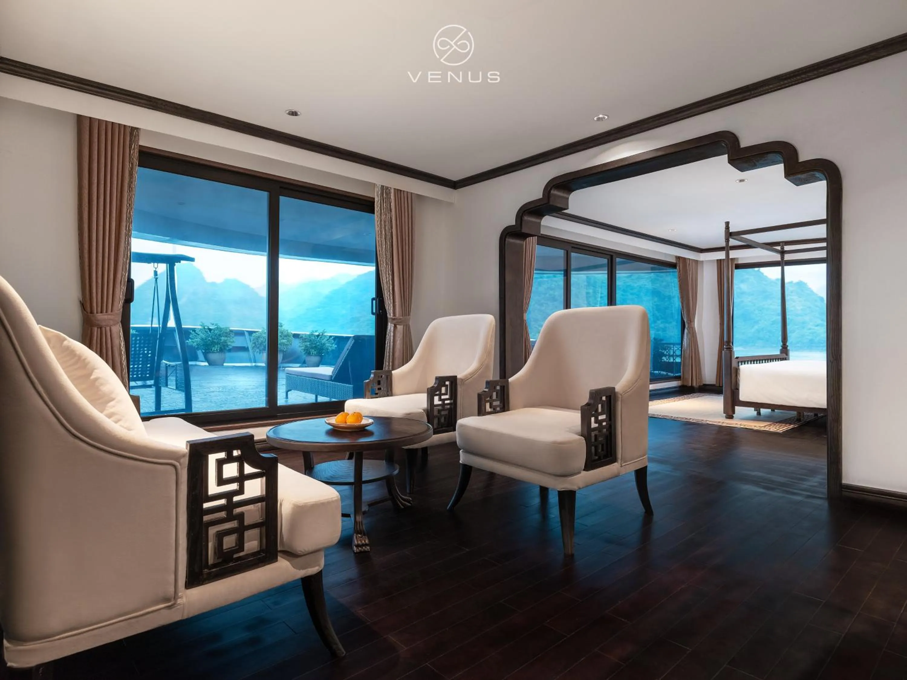 Living room in Venus Cruises Halong Bay by Venus Group
