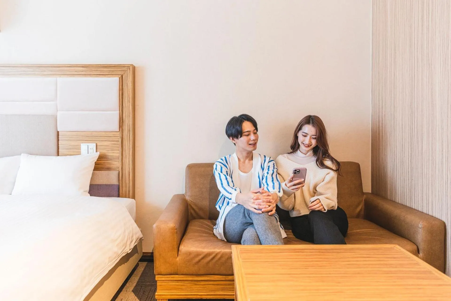 Photo of the whole room, Bed in HOTEL RELIEF Namba Daikokuchou