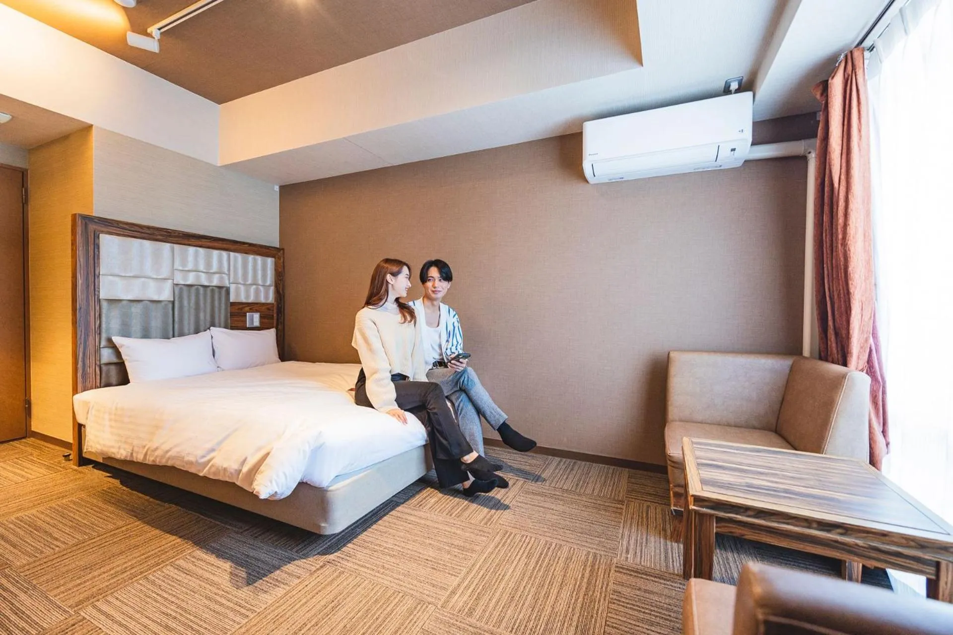 Photo of the whole room, Bed in HOTEL RELIEF Namba Daikokuchou