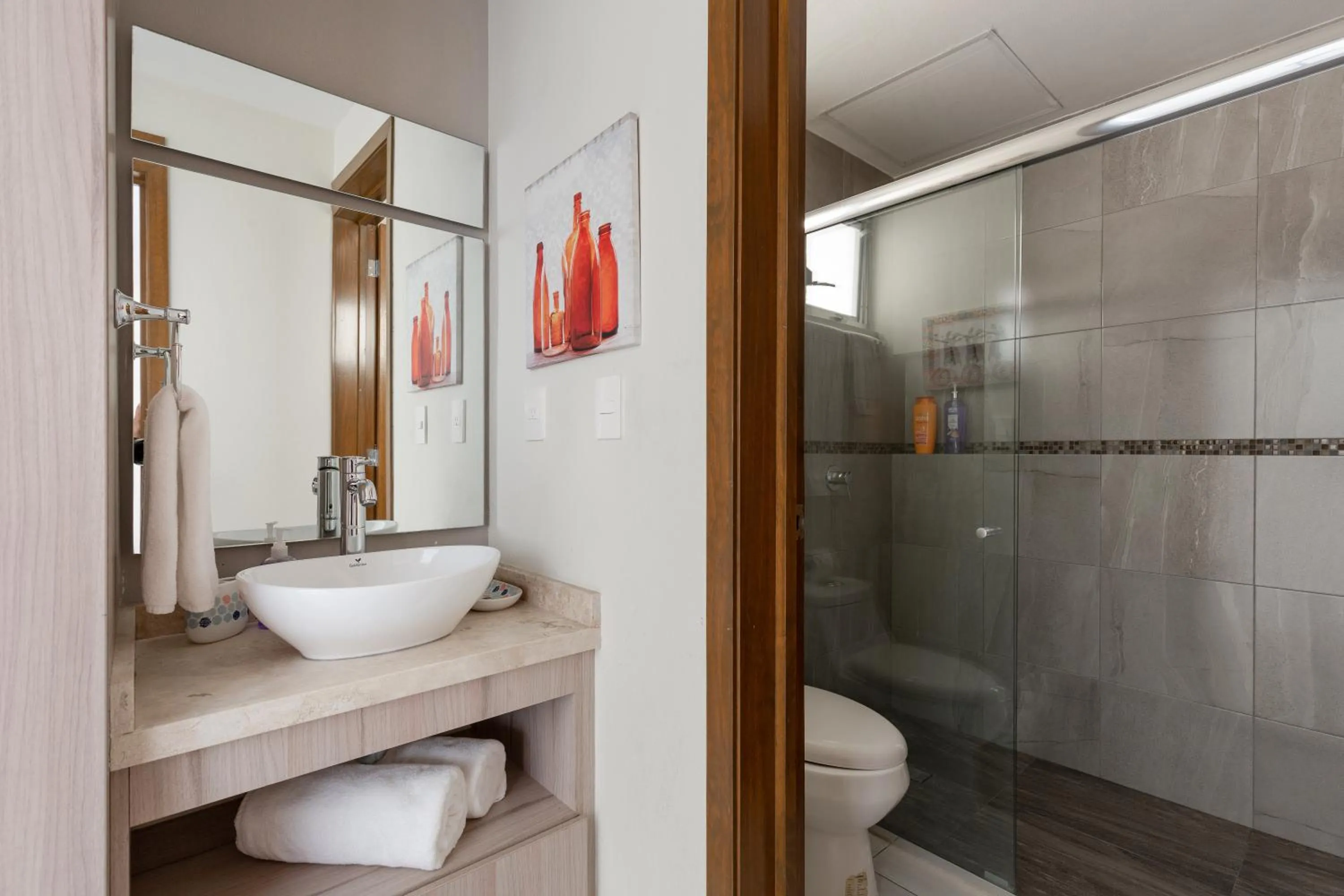 Shower in Deluxe fully furnished 2bd