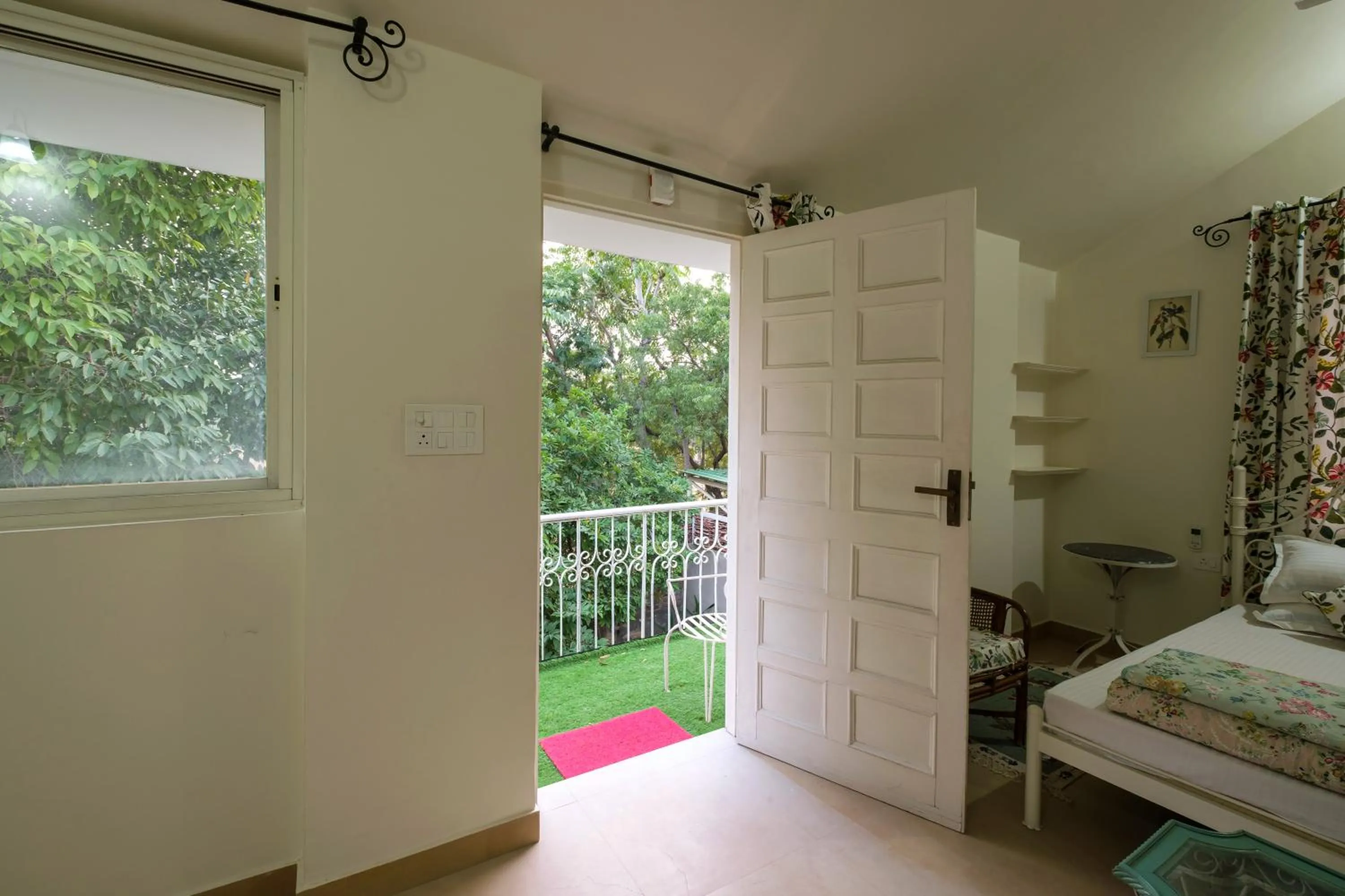 Balcony/Terrace, Bed in Shree Nikunj - A Luxury Boutique Homestay in Jaipur