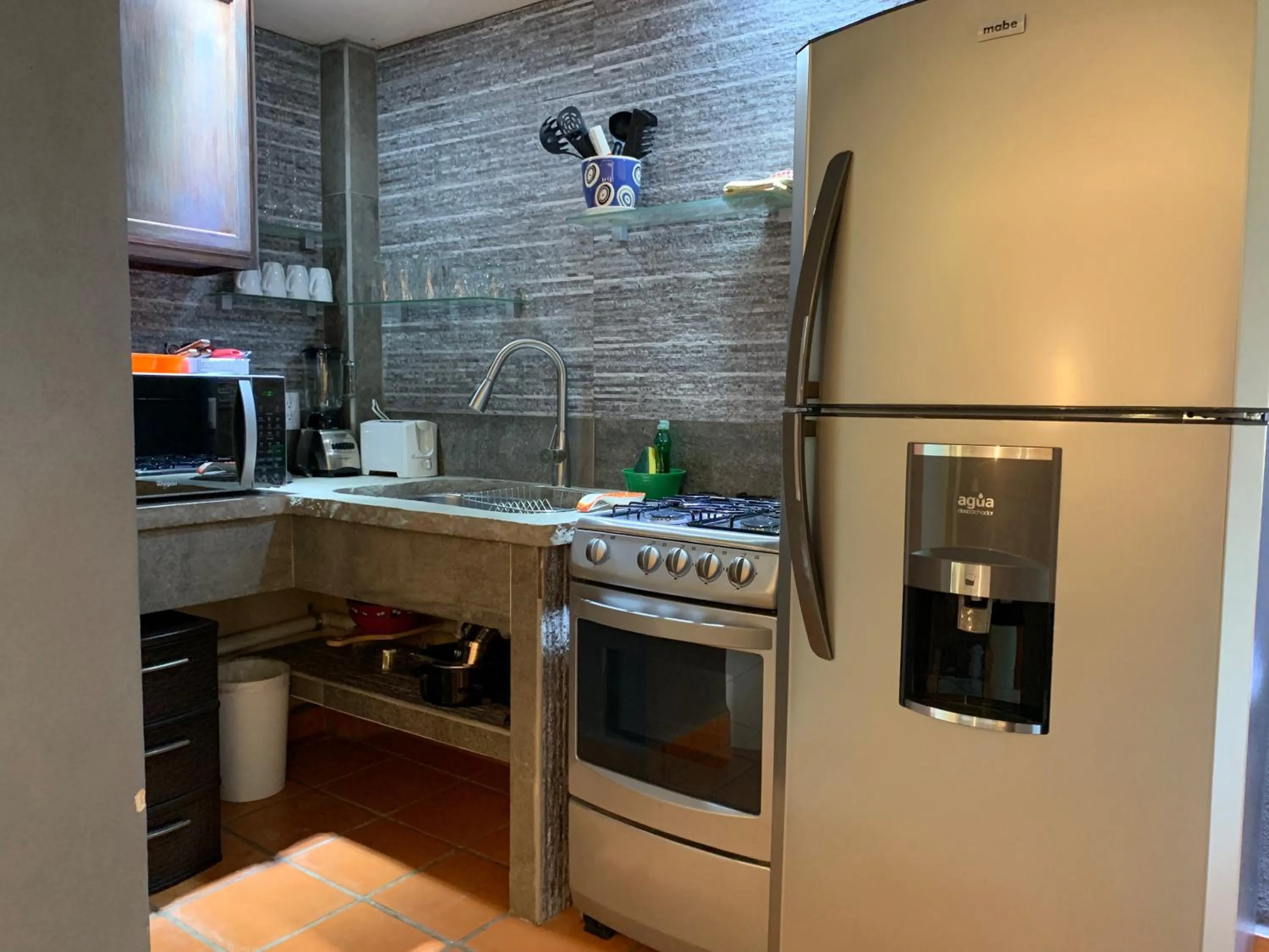 Communal kitchen in Hotel Condominium La Posada de Bucerias