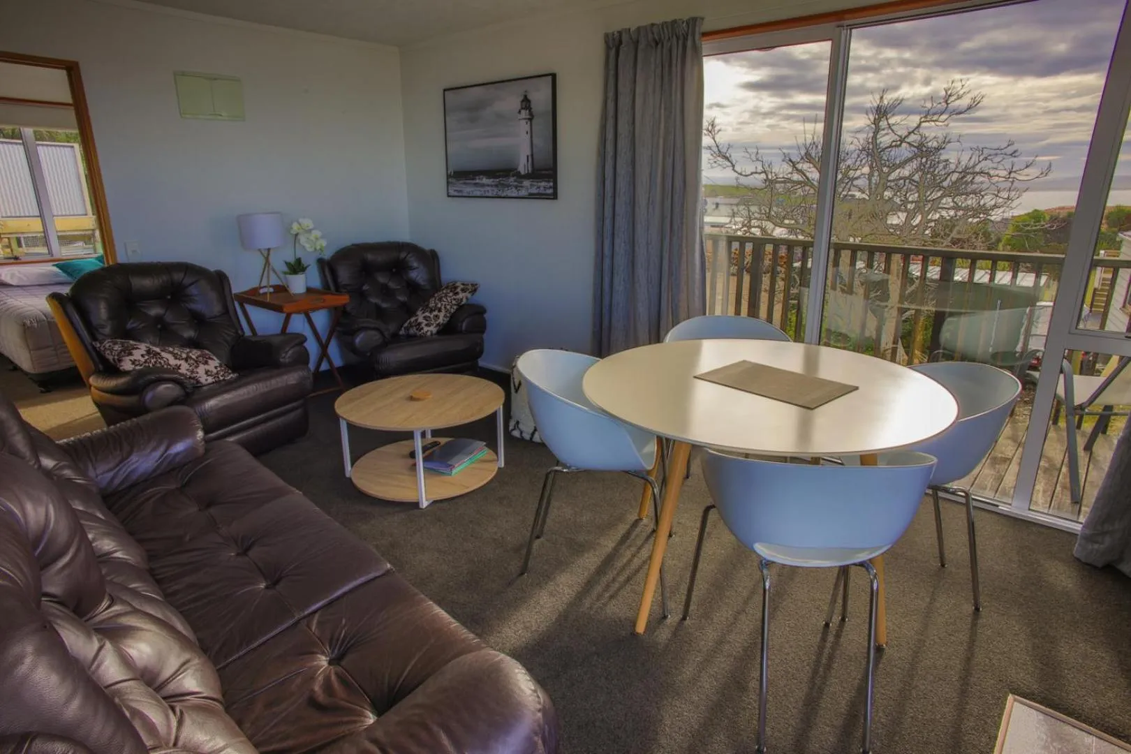 Living room in Kaka Point Motels