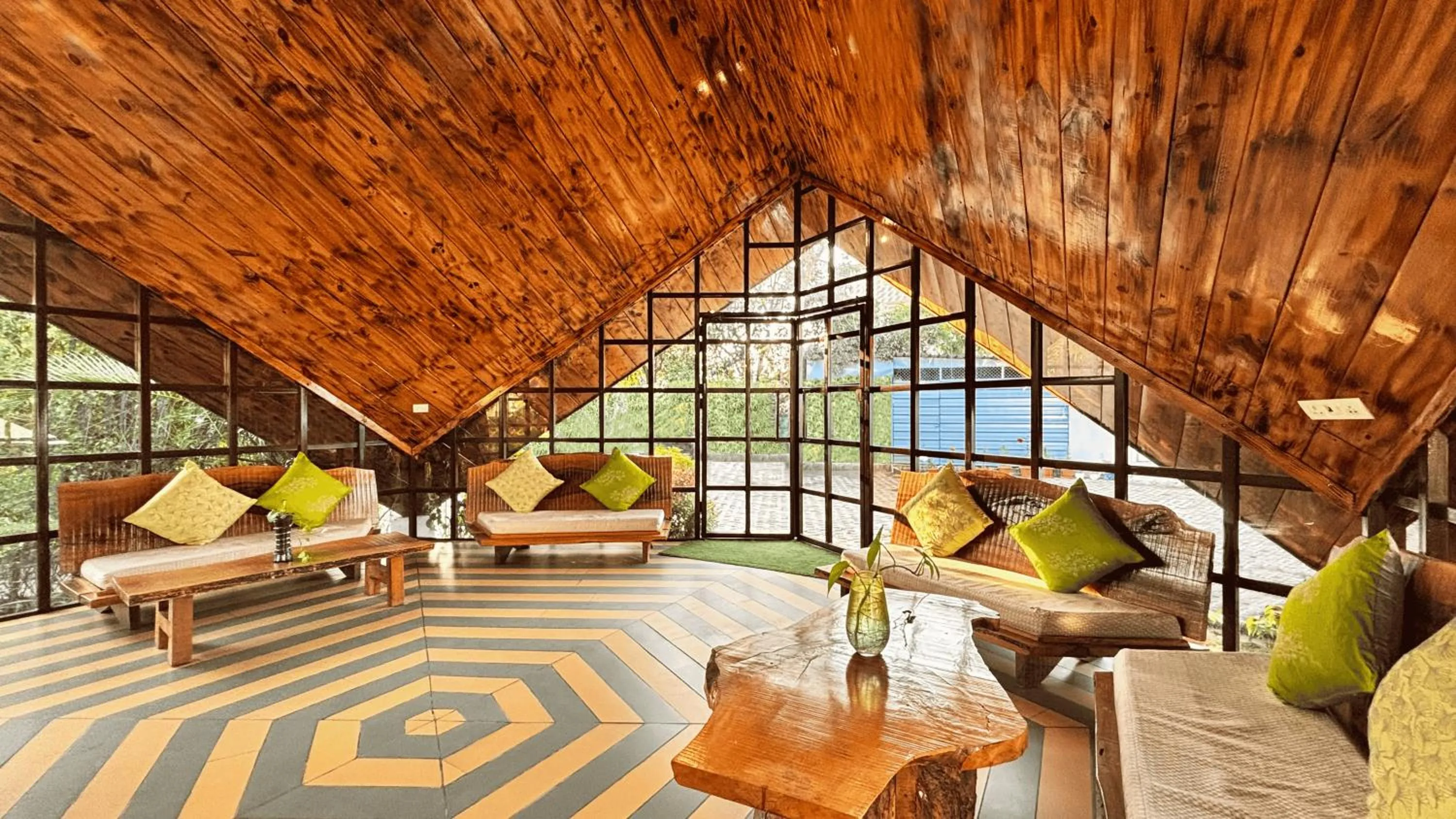 Facade/entrance in juSTa Lazy Haven Corbett, Uttarakhand