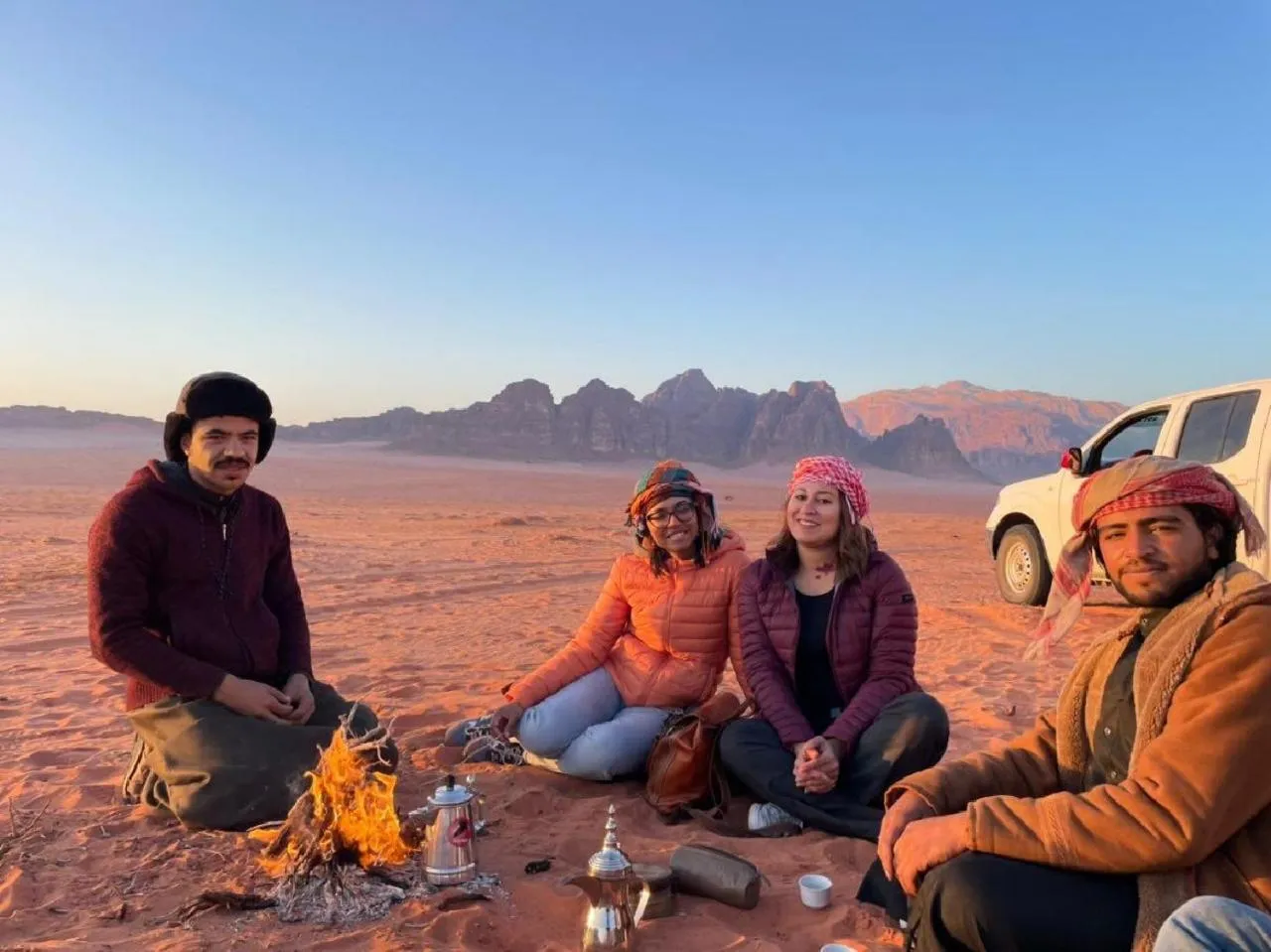 People in Wadirum winter