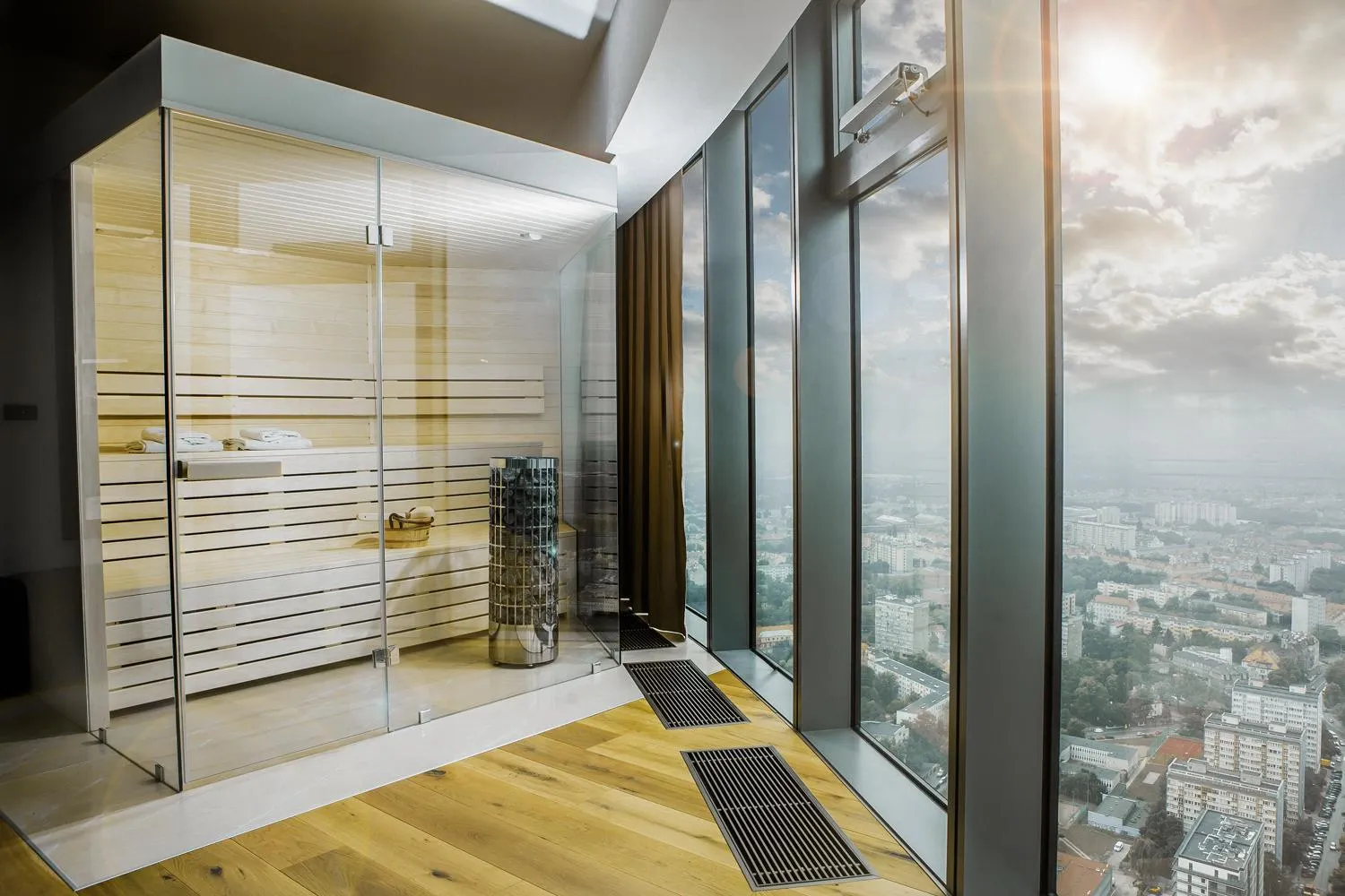 Sauna in In The Sky - Apartamenty w Sky Tower