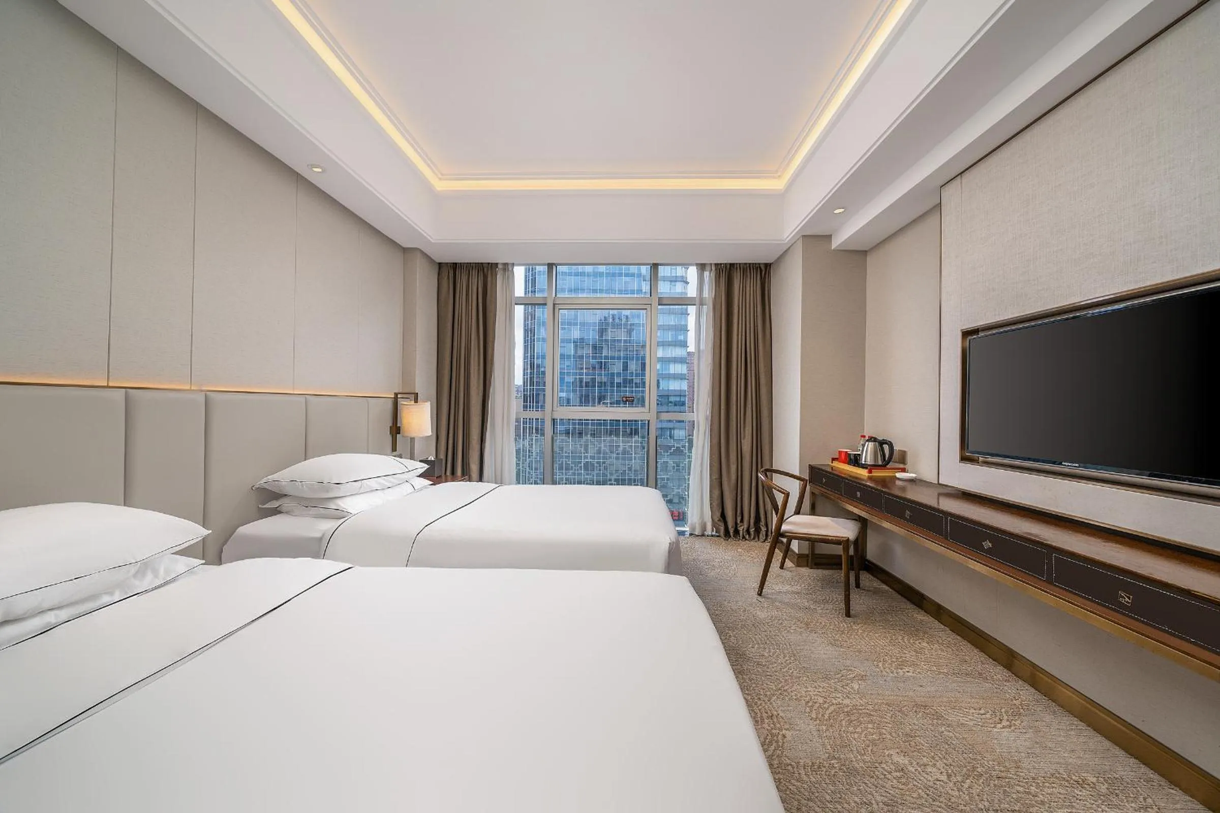 Bed in Echeng Hotel Guangzhou Zhujiang New Town