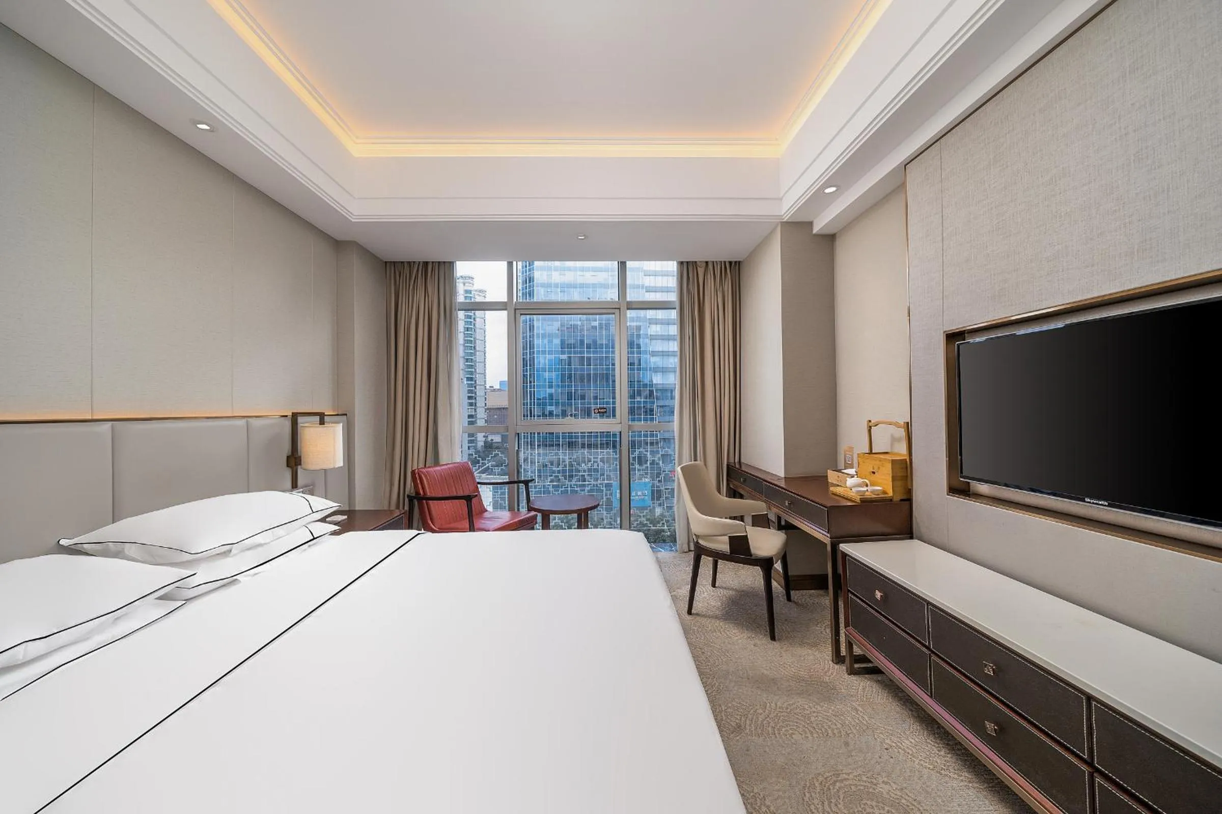 Bed in Echeng Hotel Guangzhou Zhujiang New Town