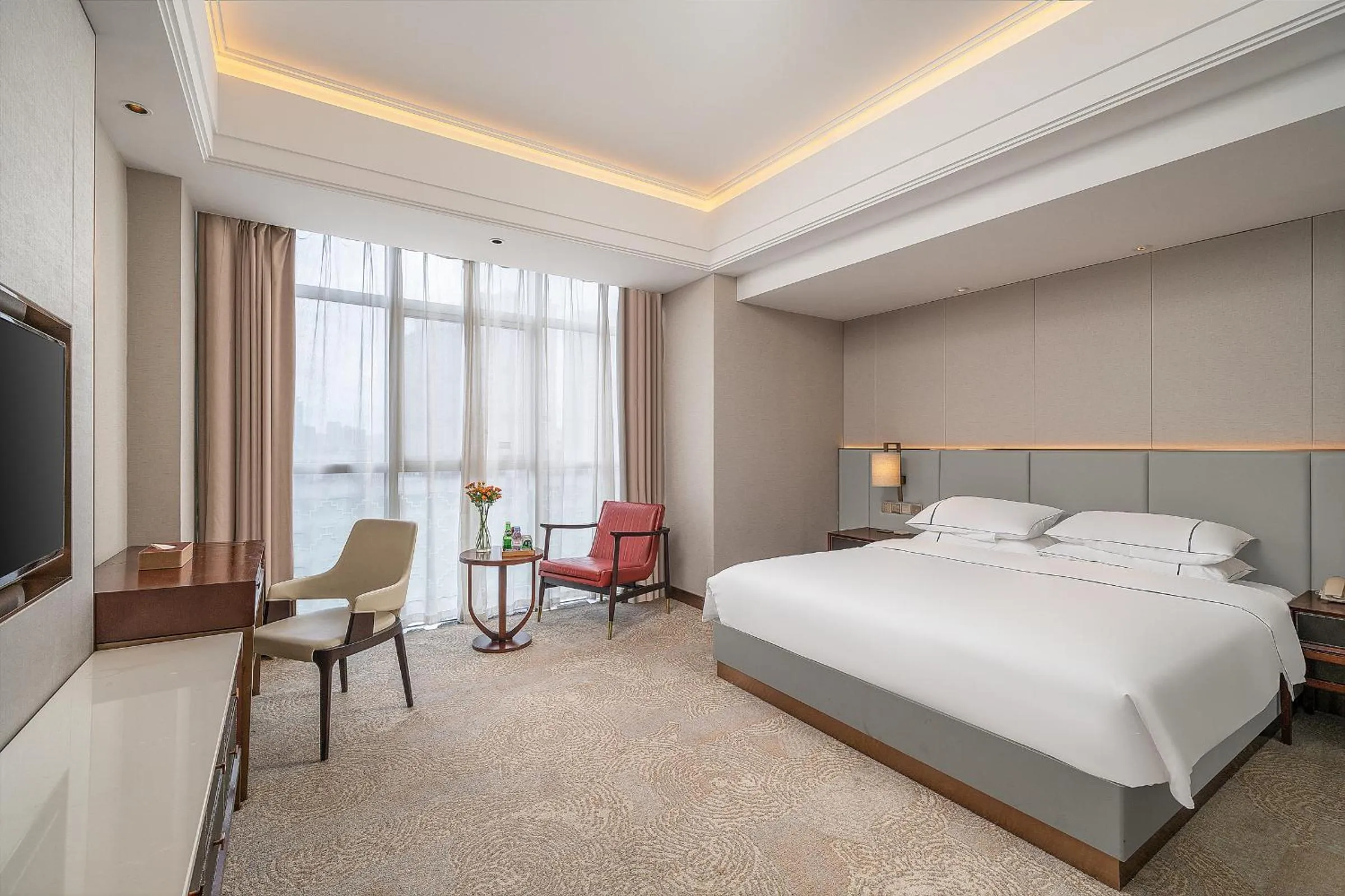 Bed in Echeng Hotel Guangzhou Zhujiang New Town