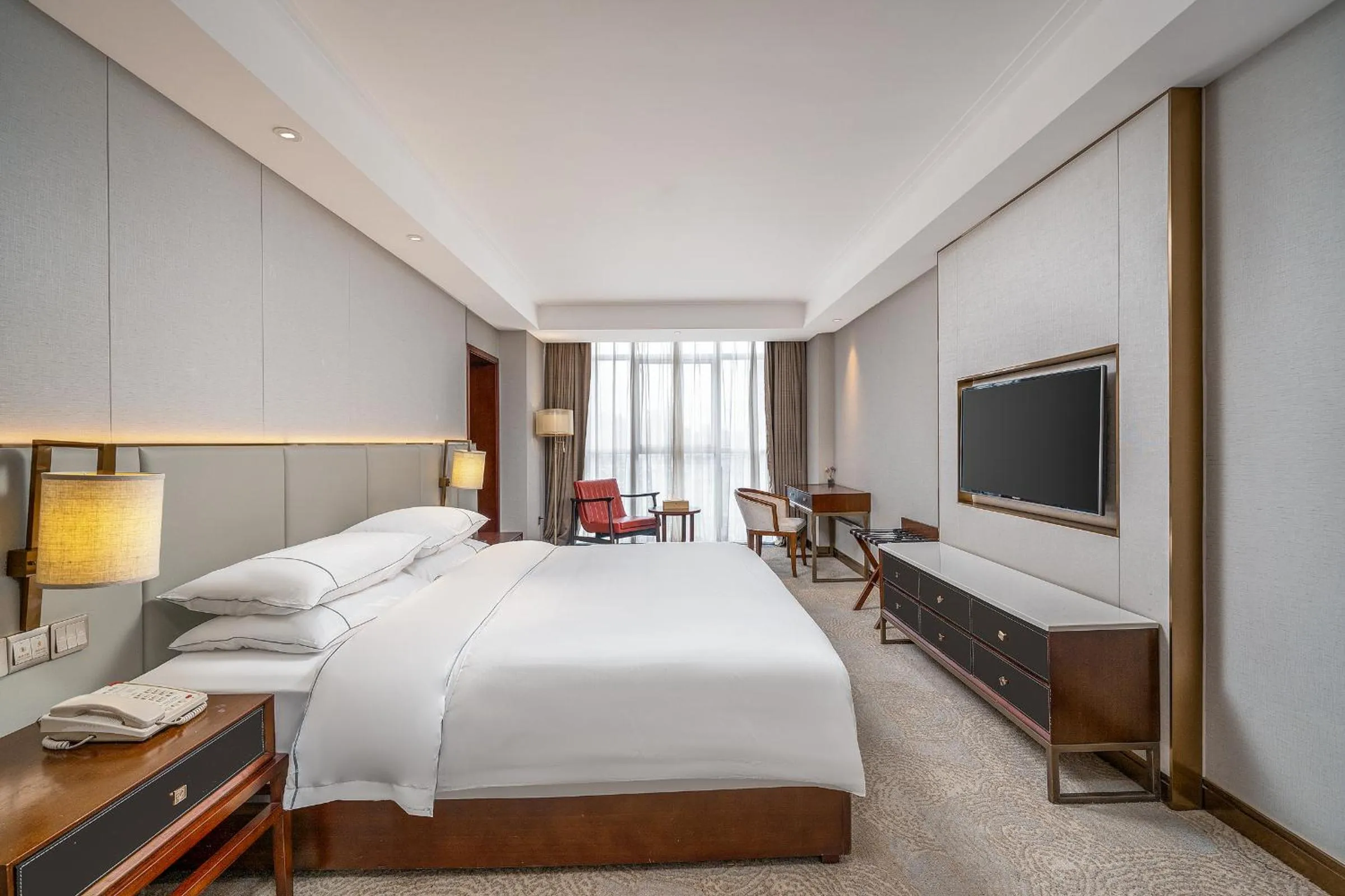 Bed in Echeng Hotel Guangzhou Zhujiang New Town