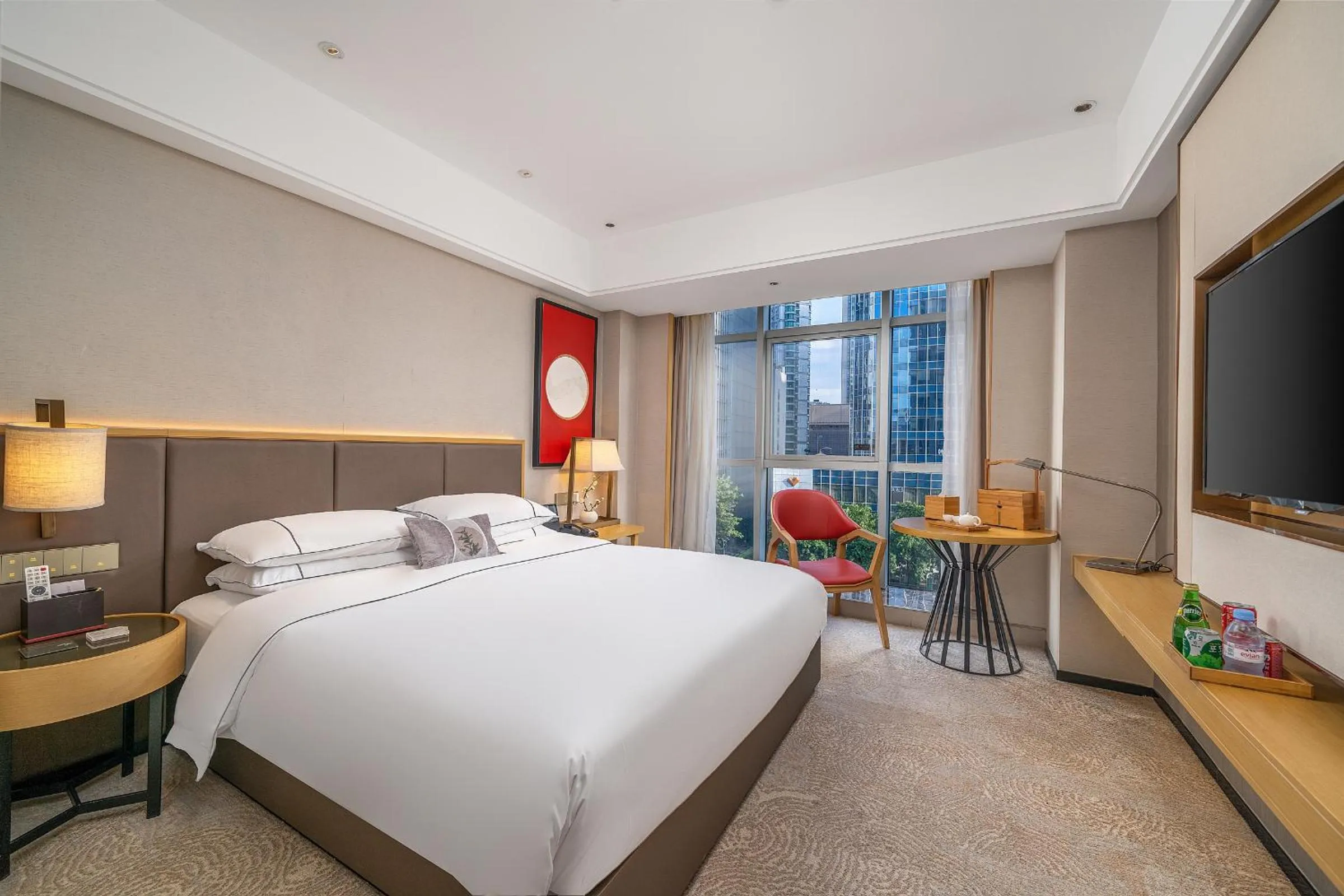 Bed in Echeng Hotel Guangzhou Zhujiang New Town