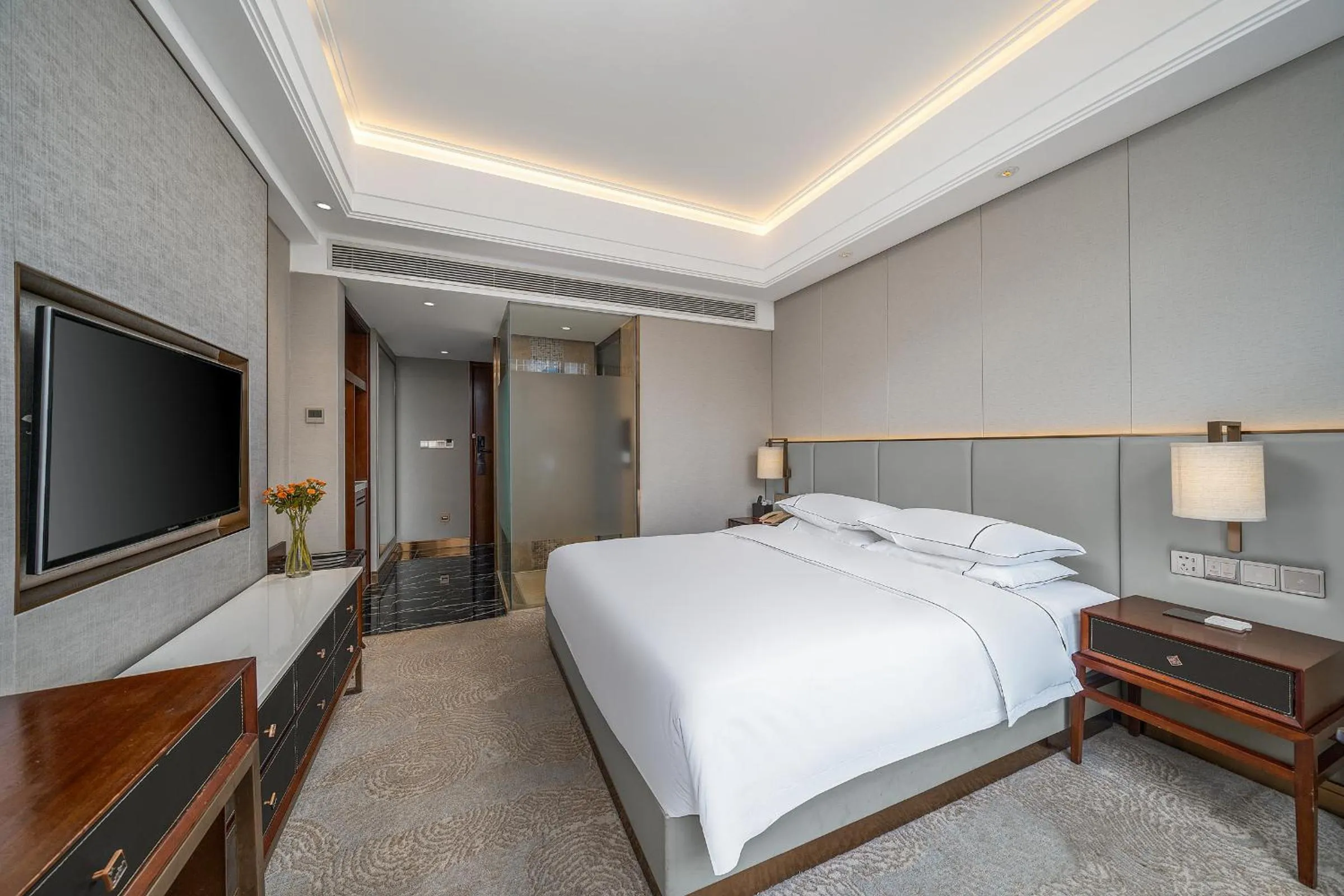 Bed in Echeng Hotel Guangzhou Zhujiang New Town