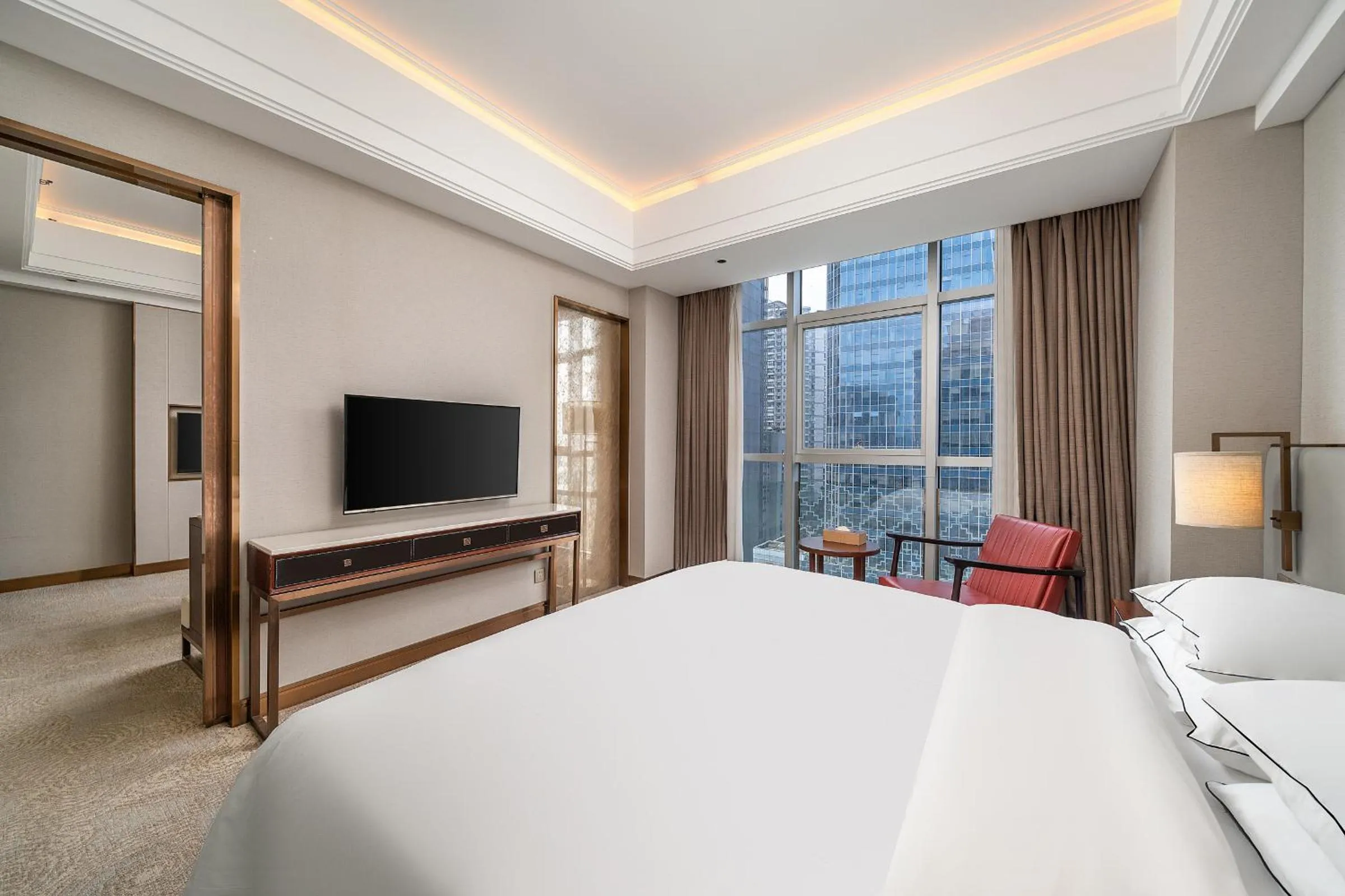 Bed in Echeng Hotel Guangzhou Zhujiang New Town