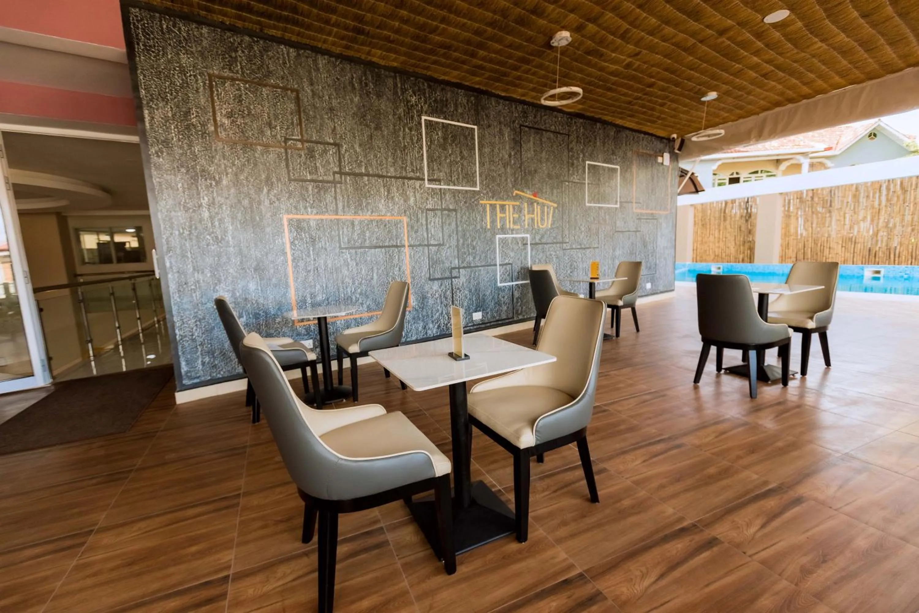 Pool view in The Hut Restaurant & Boutique Hotel