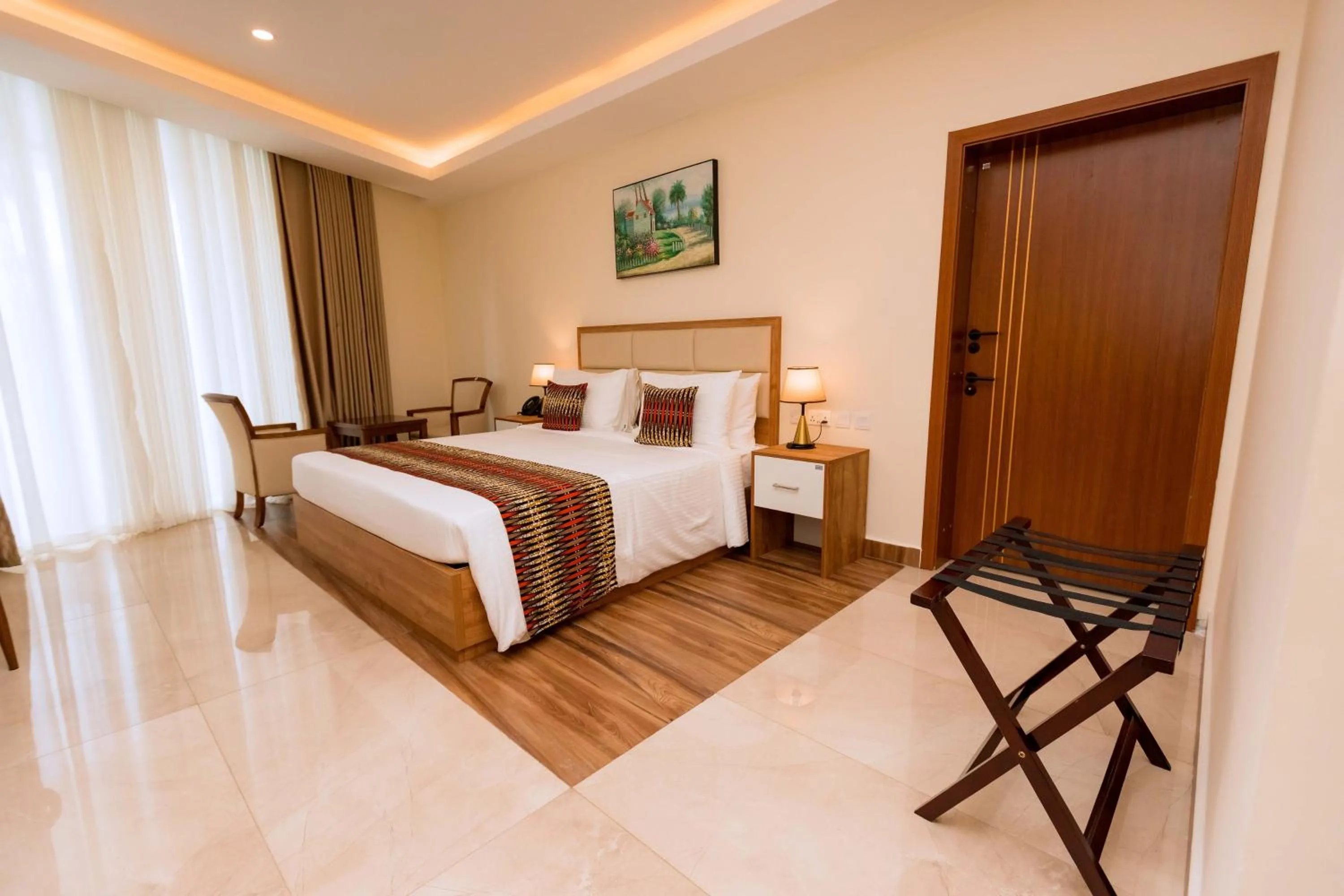 Bed in The Hut Restaurant & Boutique Hotel