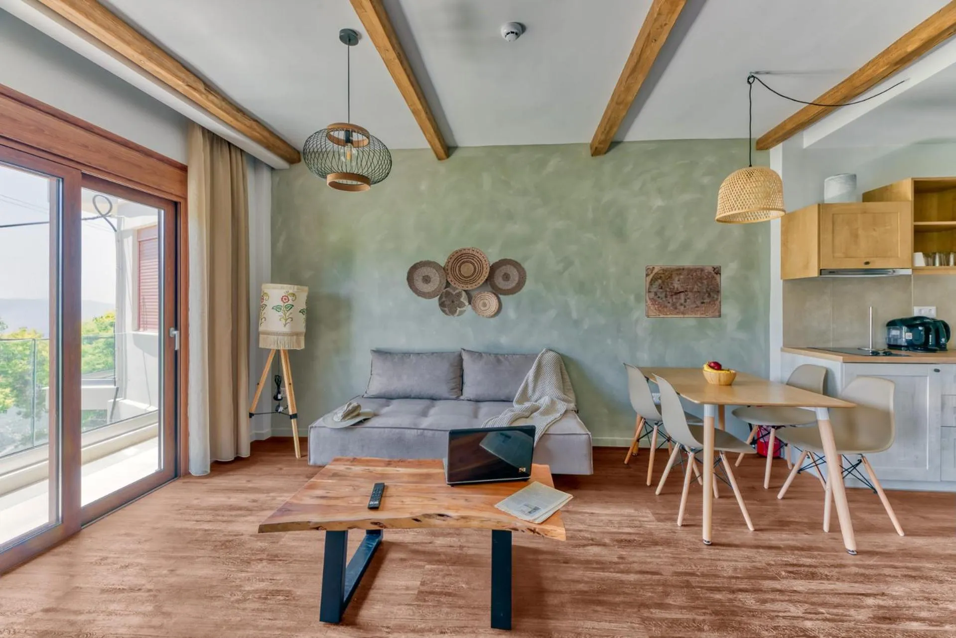 Seating area in Komody Apartments