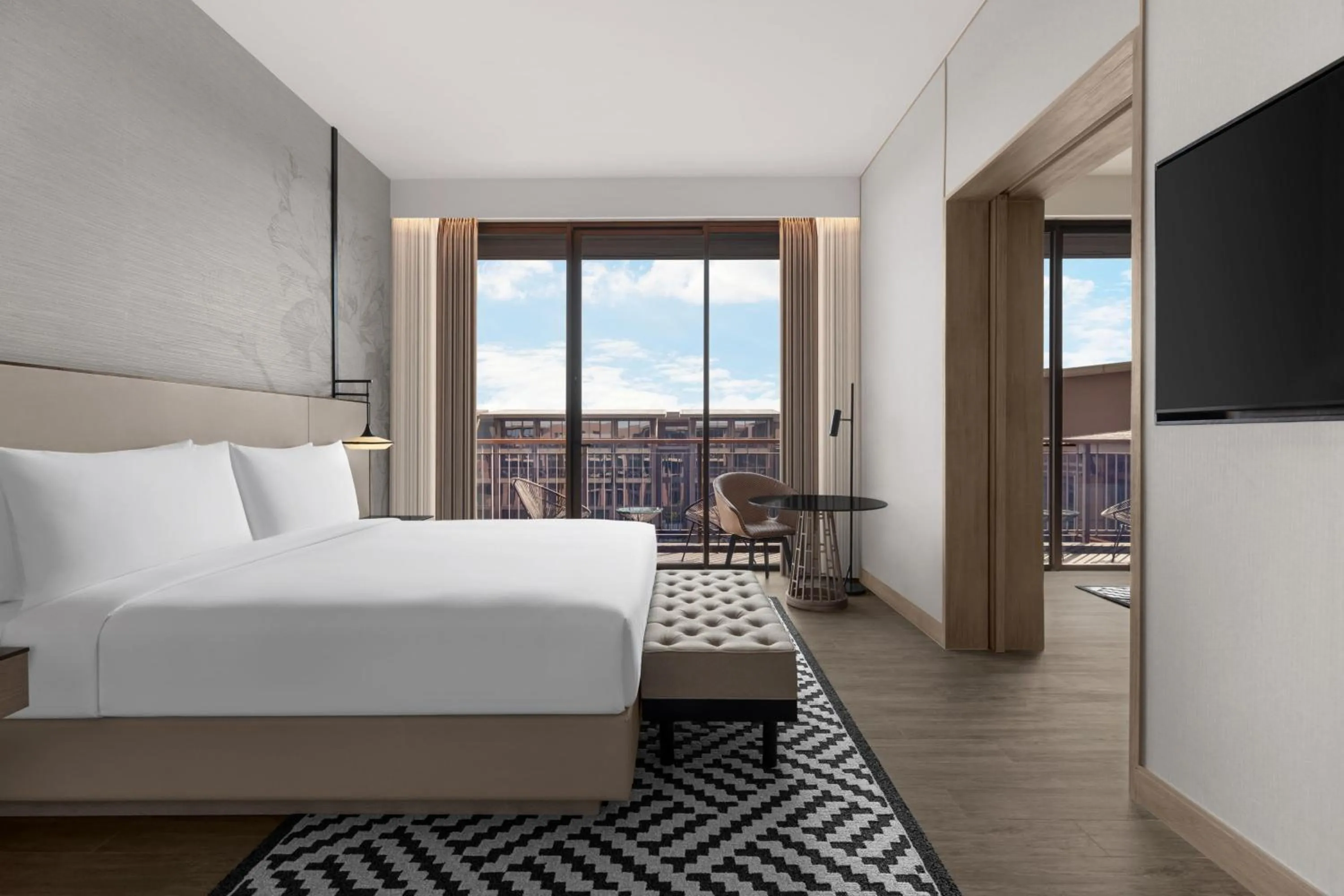 Bedroom, Bed in Courtyard by Marriott Bangkok Suvarnabhumi Airport