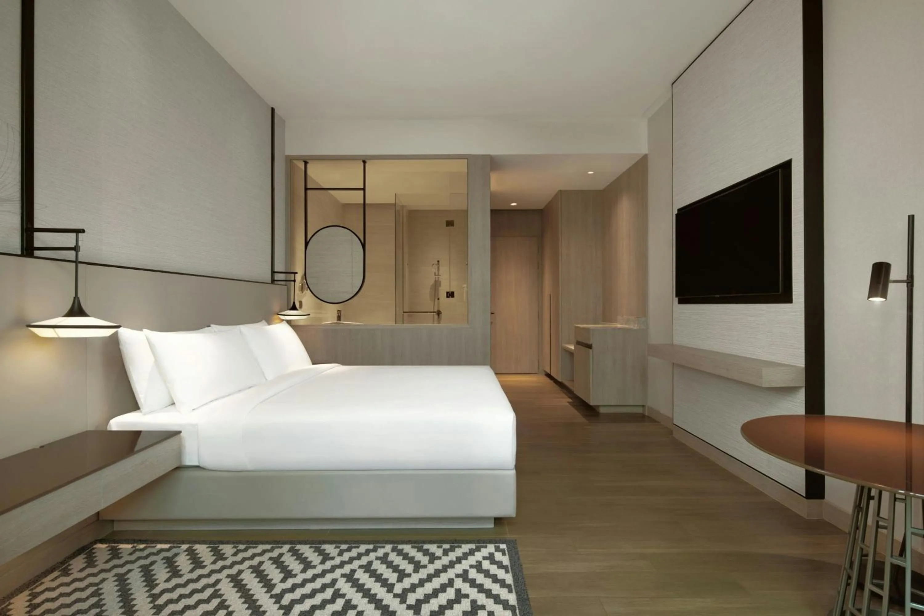 Photo of the whole room, Bed in Courtyard by Marriott Bangkok Suvarnabhumi Airport