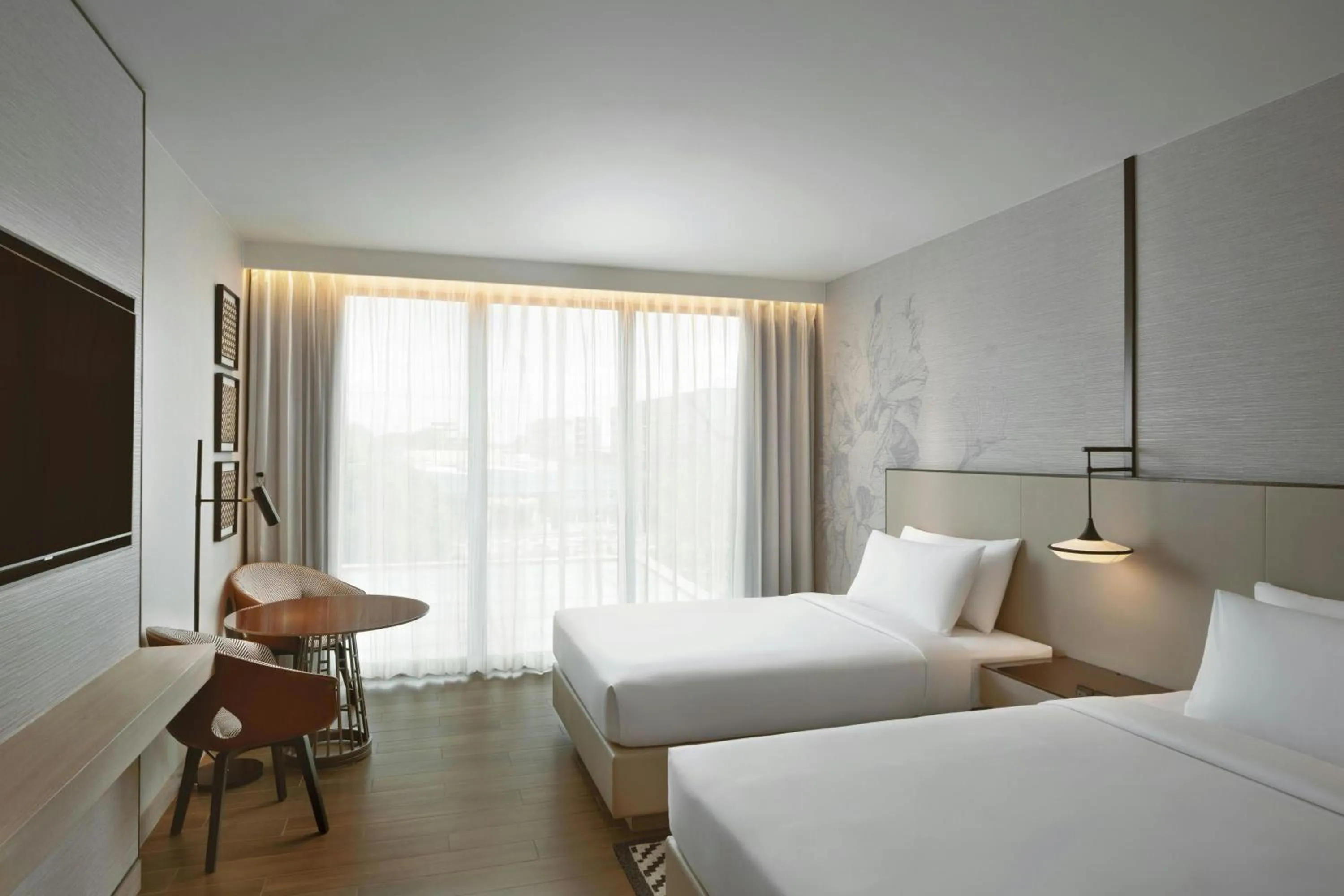 Photo of the whole room, Bed in Courtyard by Marriott Bangkok Suvarnabhumi Airport