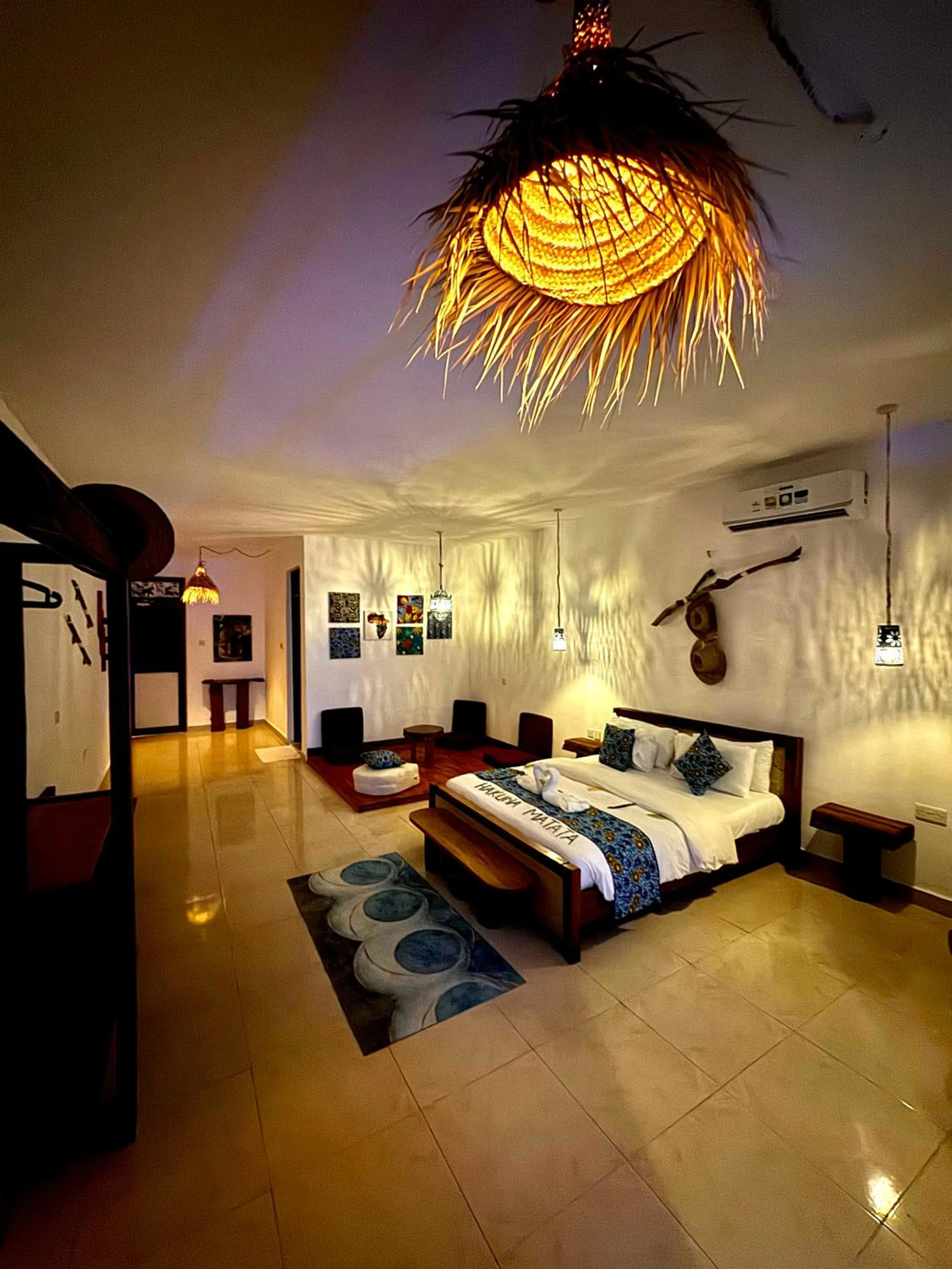 Bed in BIANCO AZZURRO Hotel & Restaurant