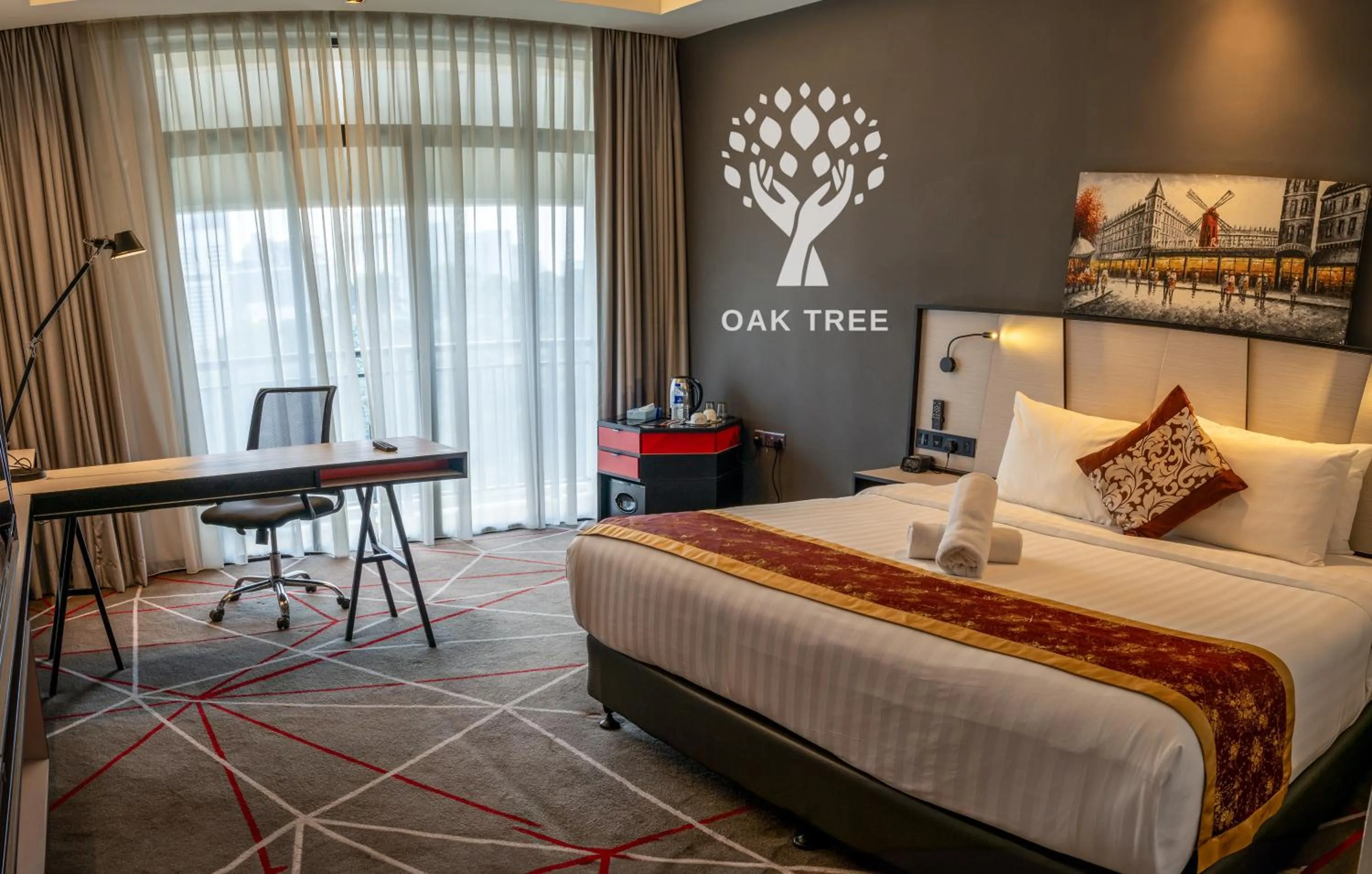 Bed in Red M101 by Oak Tree