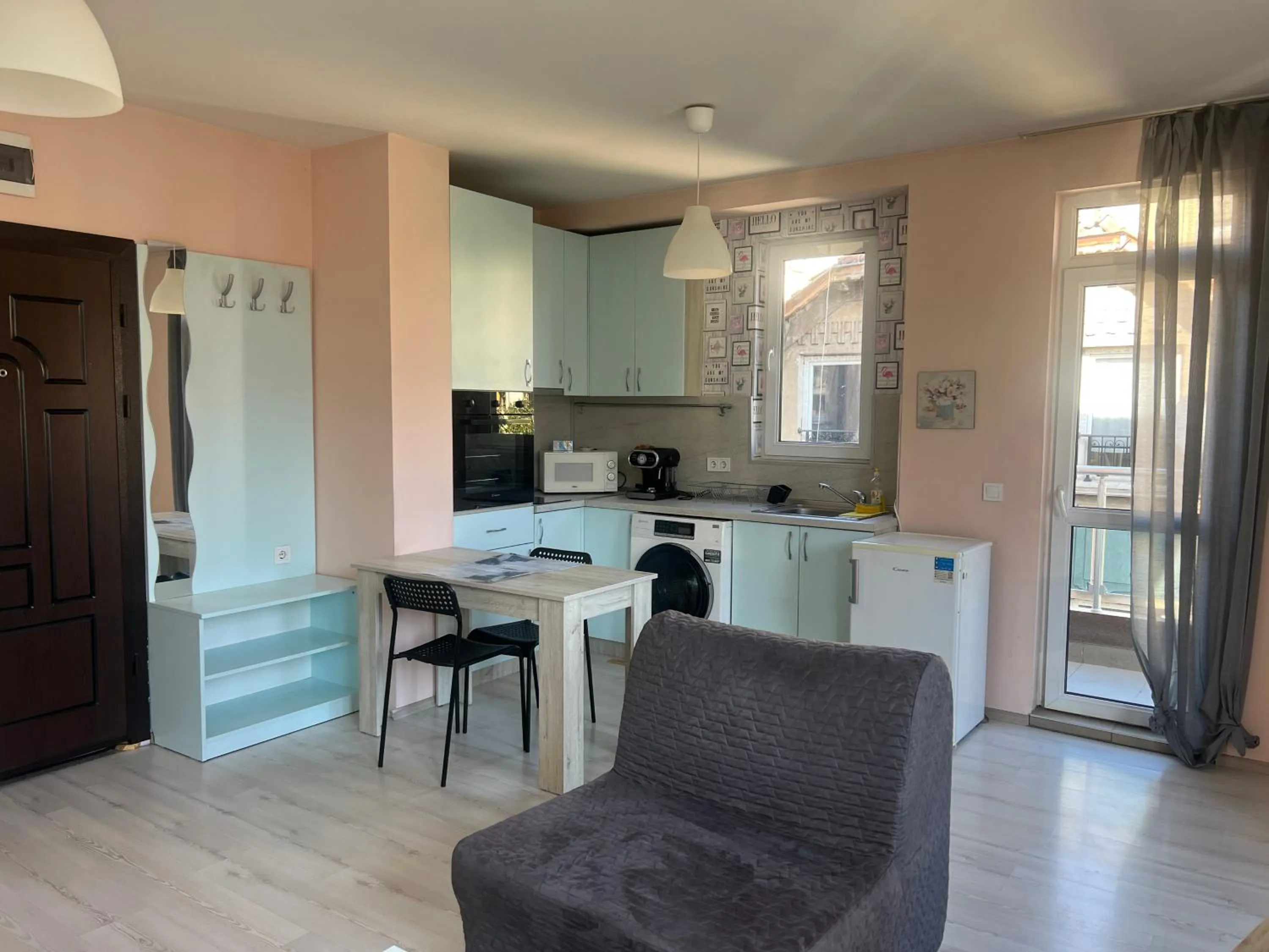 Kitchen or kitchenette in APARTHOTEL VICTORY SOFIA