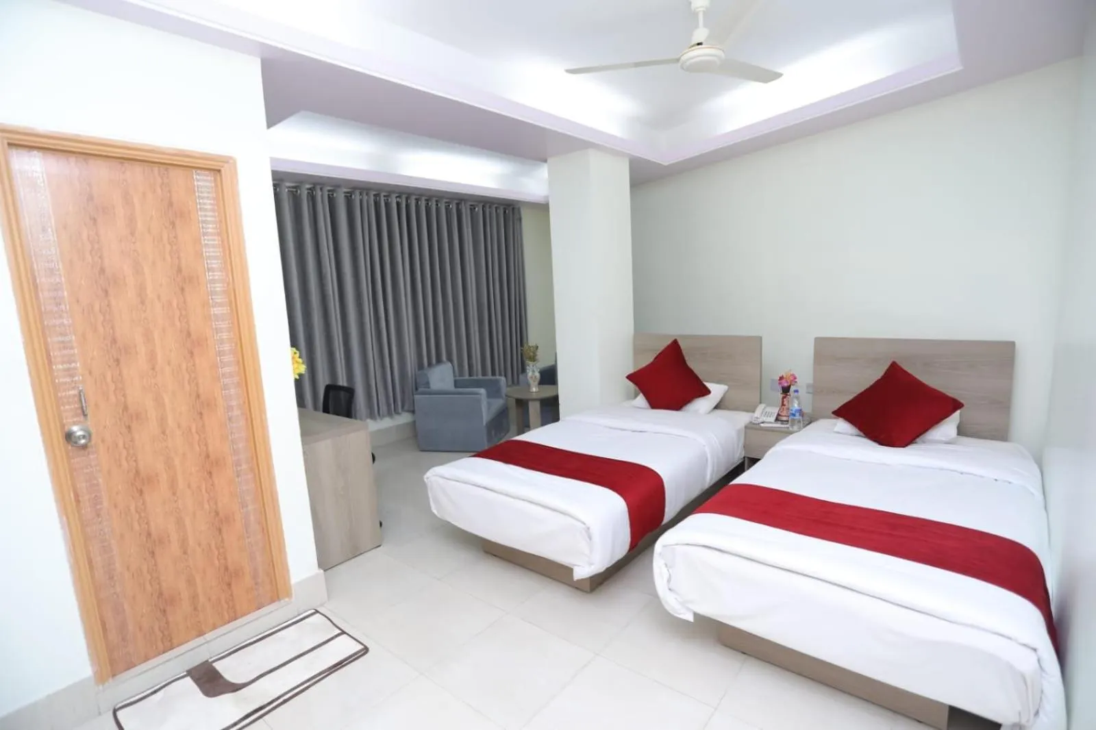 Bed in Wood Burn Hotel