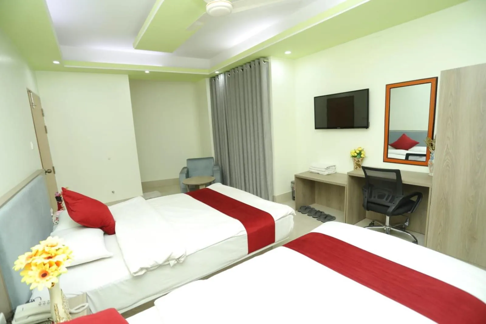 Bed in Wood Burn Hotel