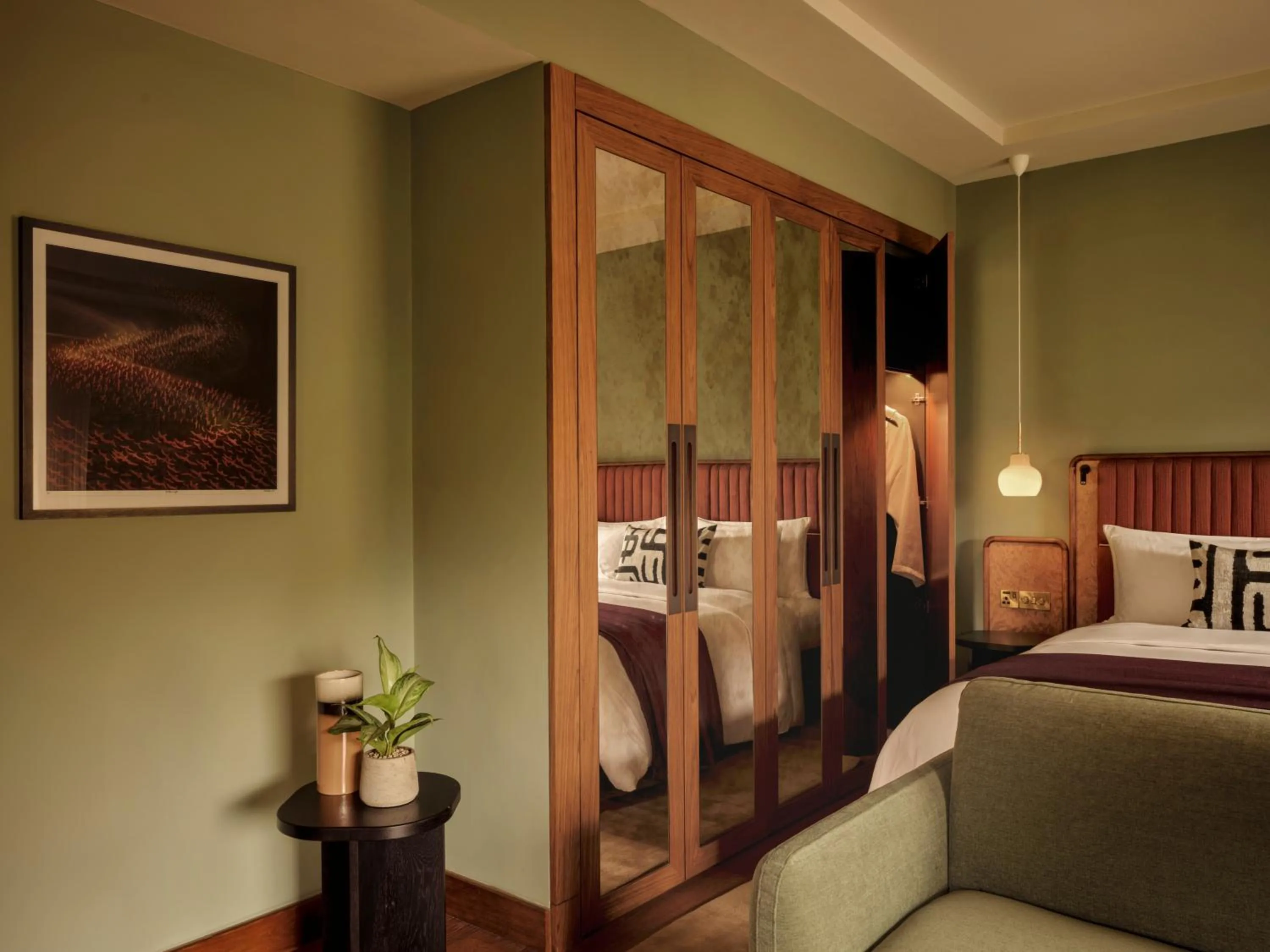 wardrobe, Bed in Sir Devonshire Square Hotel, part of Sircle Collection