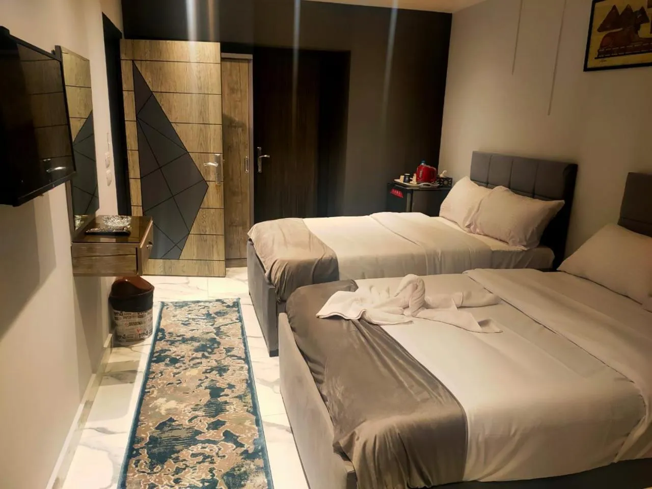 Bed in pyramids grand museum inn