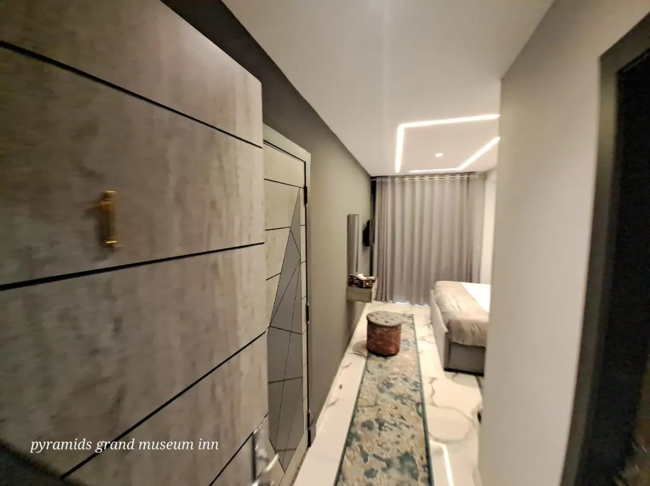 Bed in pyramids grand museum inn