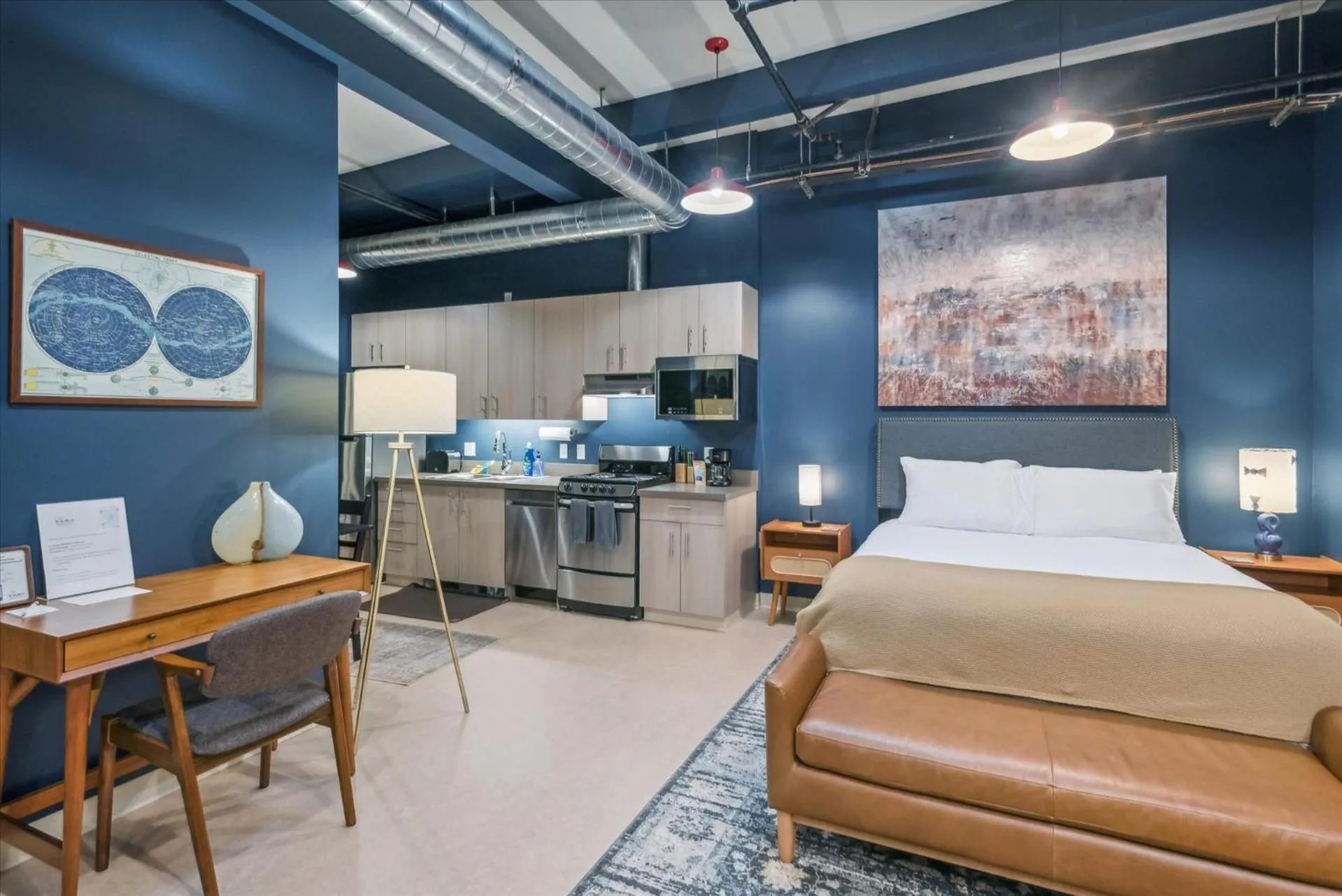 Bed in VioletSuitesPDX Boutique Hotel