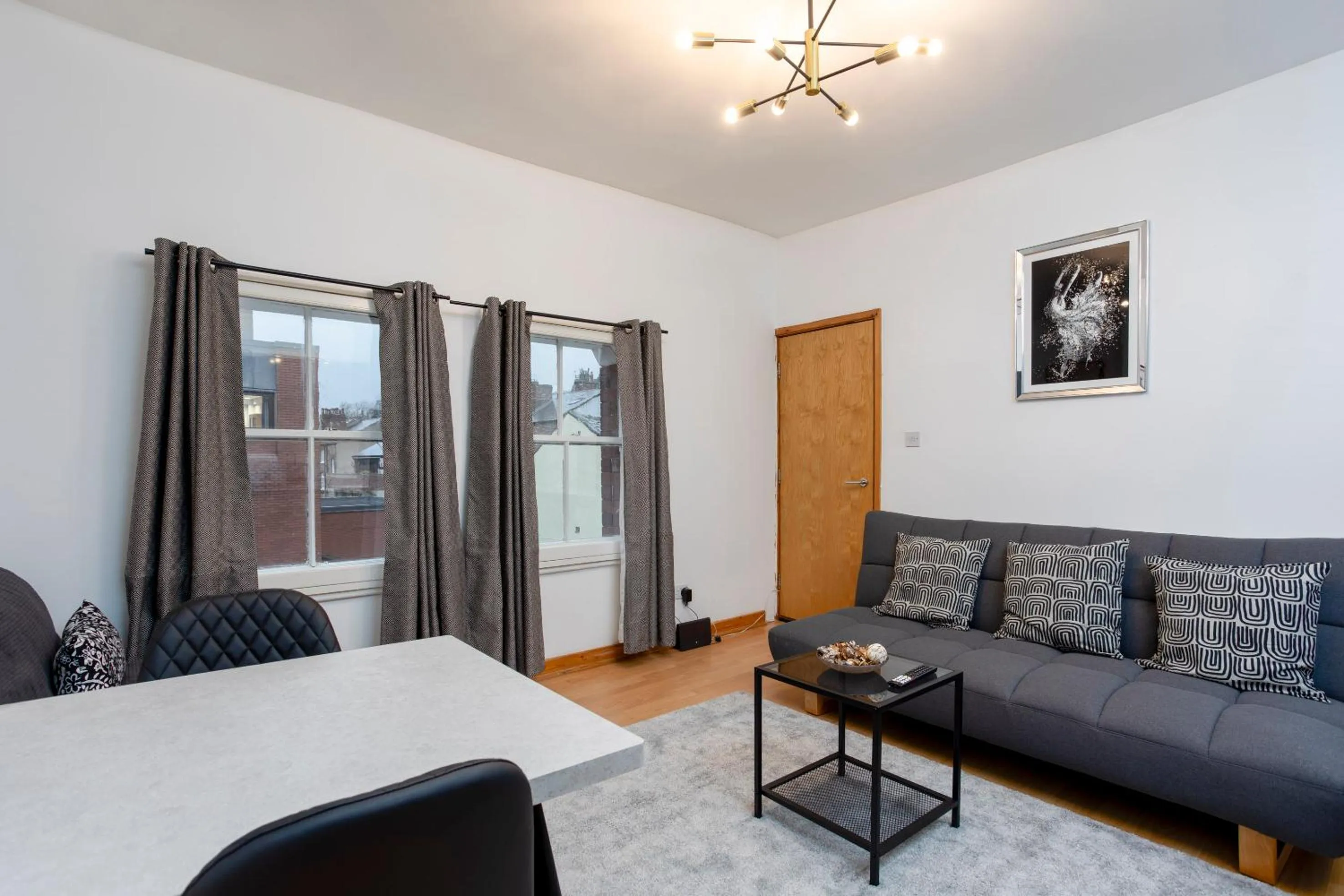 Living room in Oxford Row Apartments, Leeds City Centre
