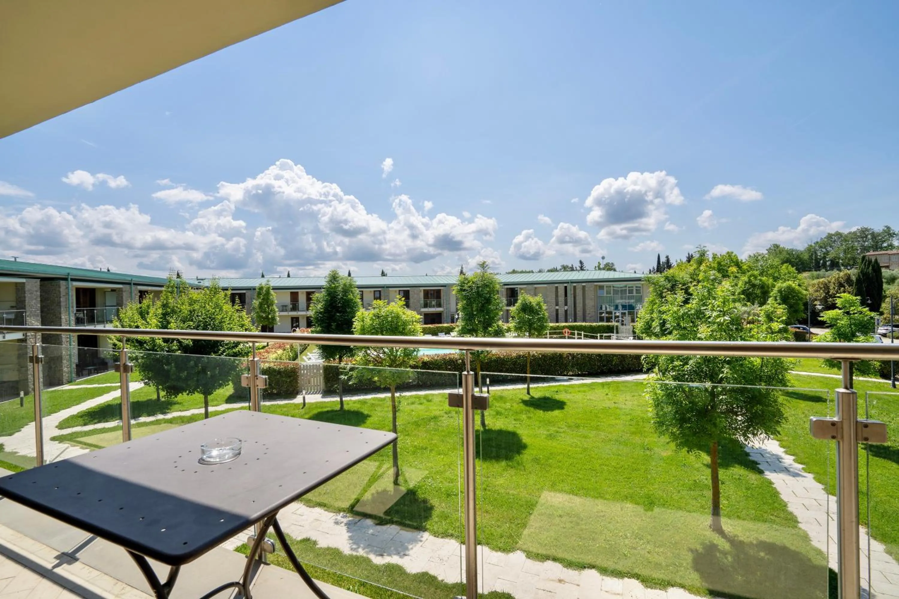 Balcony/Terrace in ISA-Residence with swimming-pool in Barberino-Tavernelle, apartments with air conditioning and private outdoor area