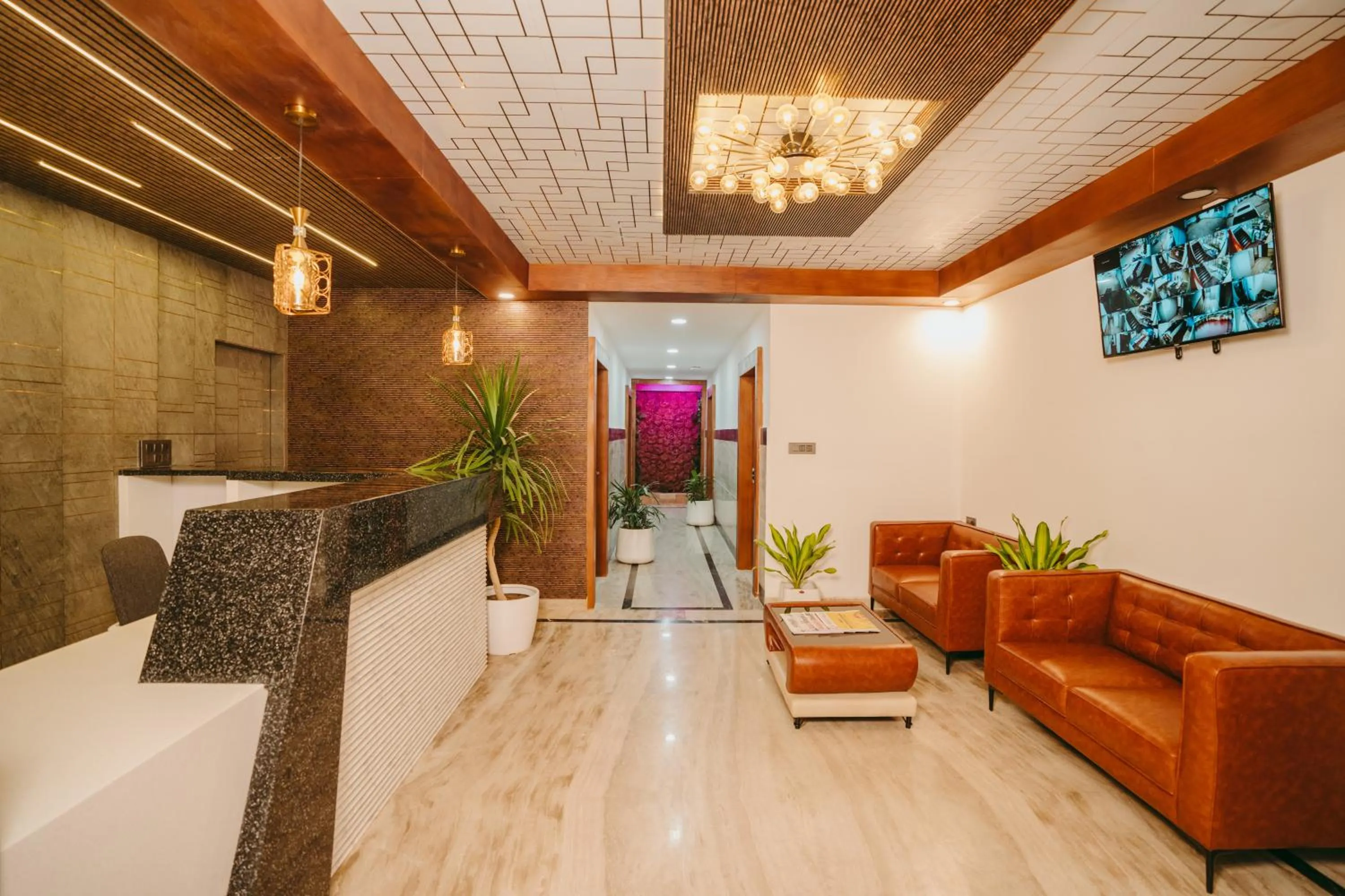 Lobby or reception in Saavees Residency