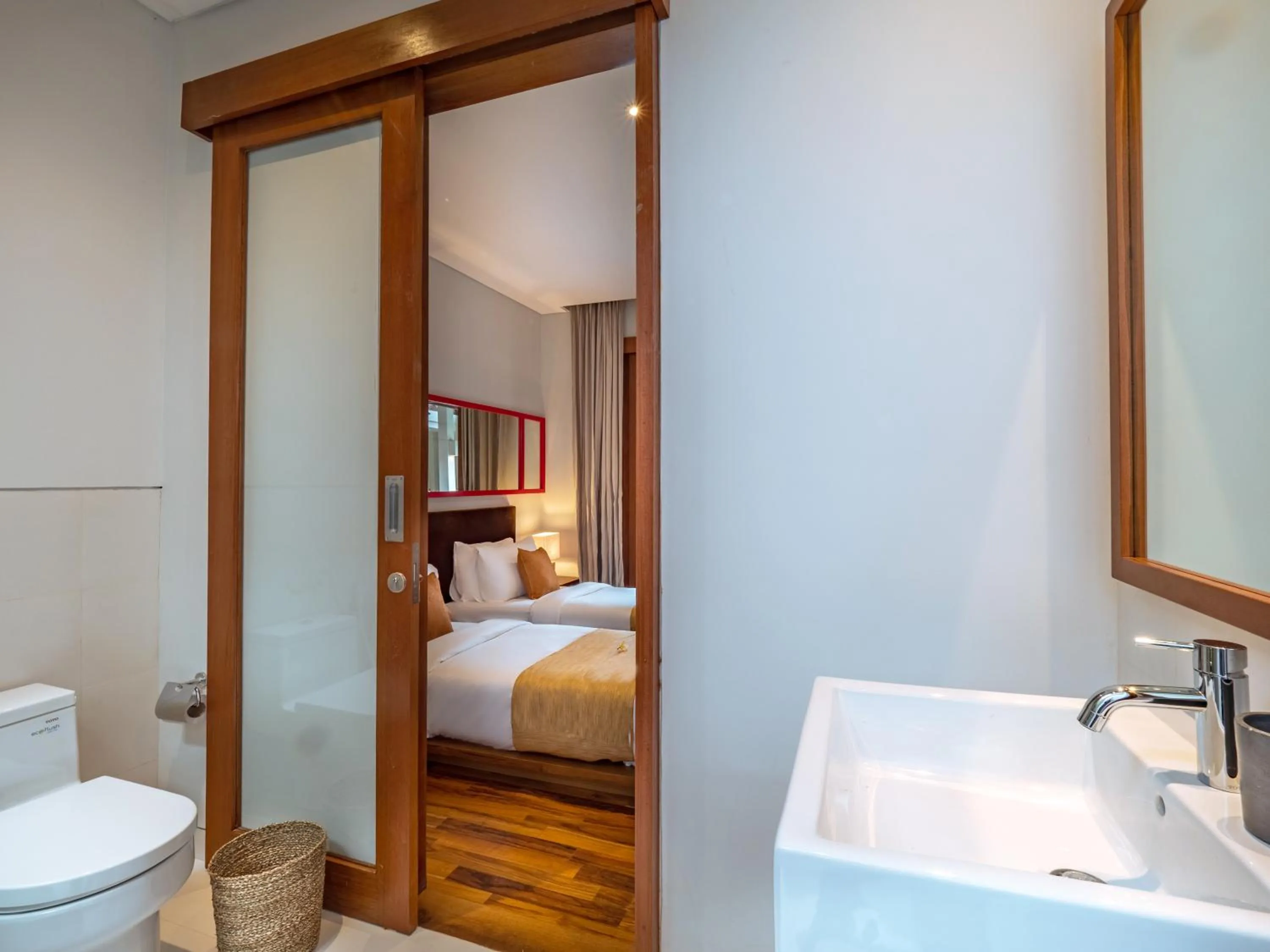 Bathroom, Bed in Bumbak Park Villas By Nakula