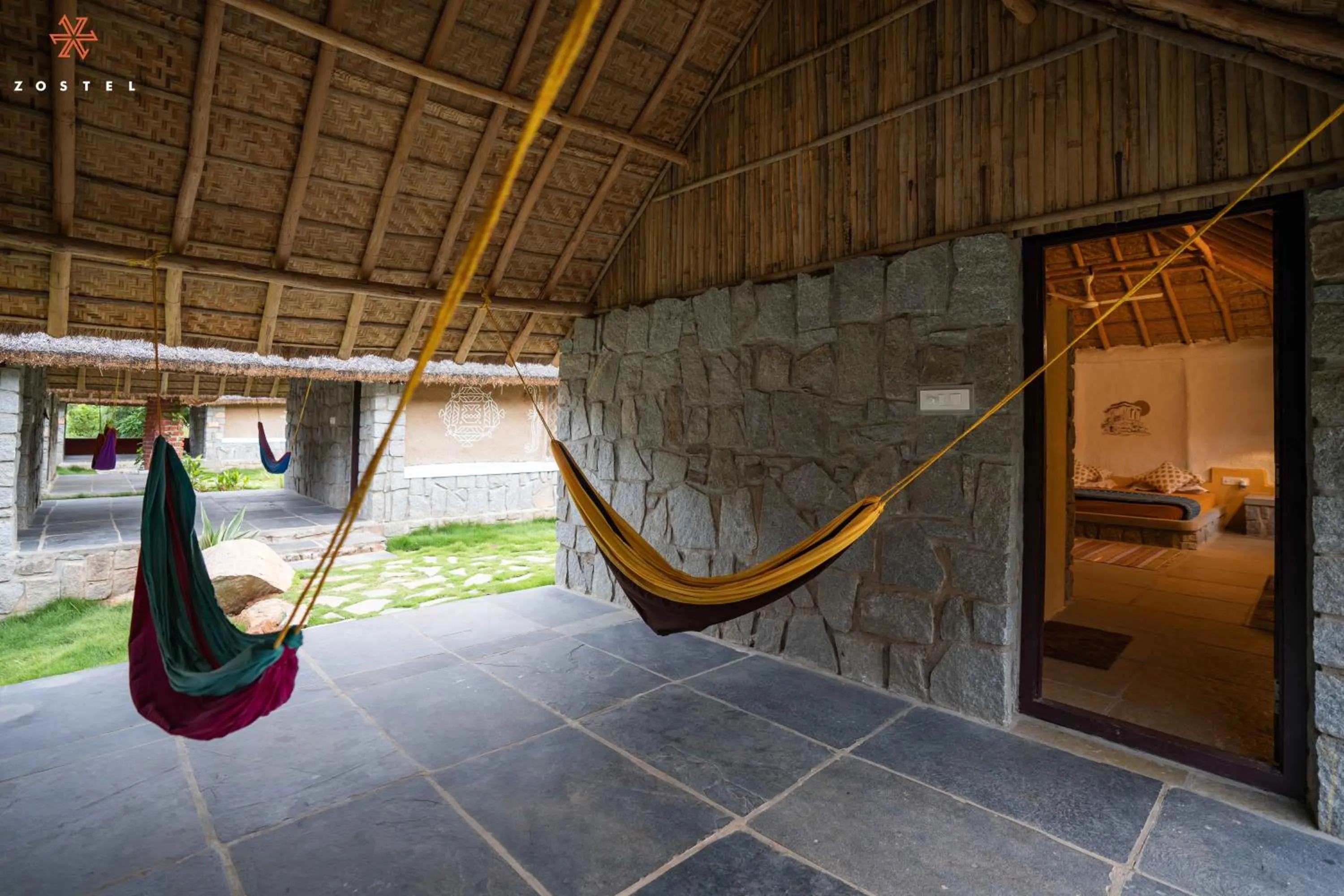 Patio in Zostel Hampi, Gangavathi