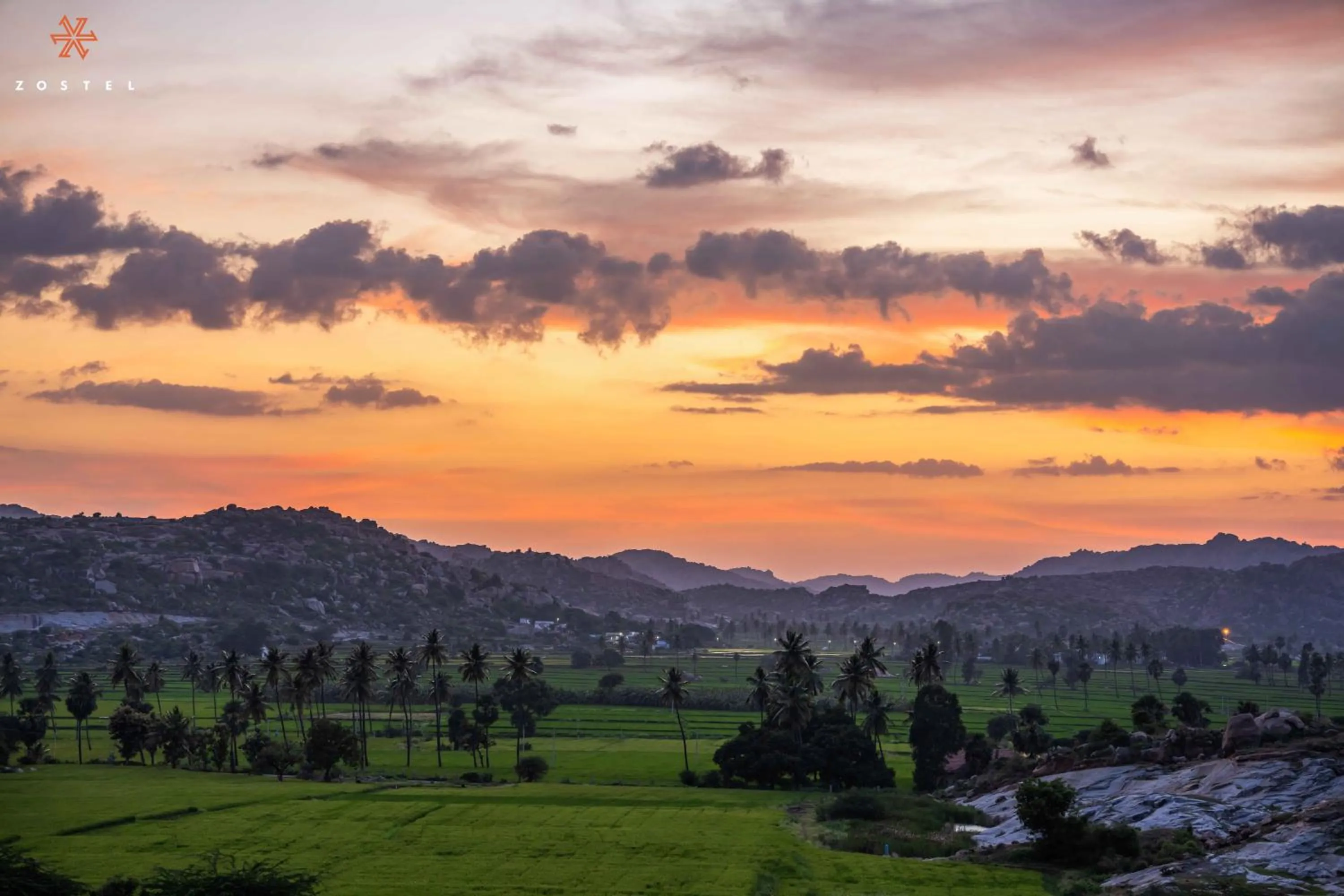 Natural landscape in Zostel Hampi, Gangavathi