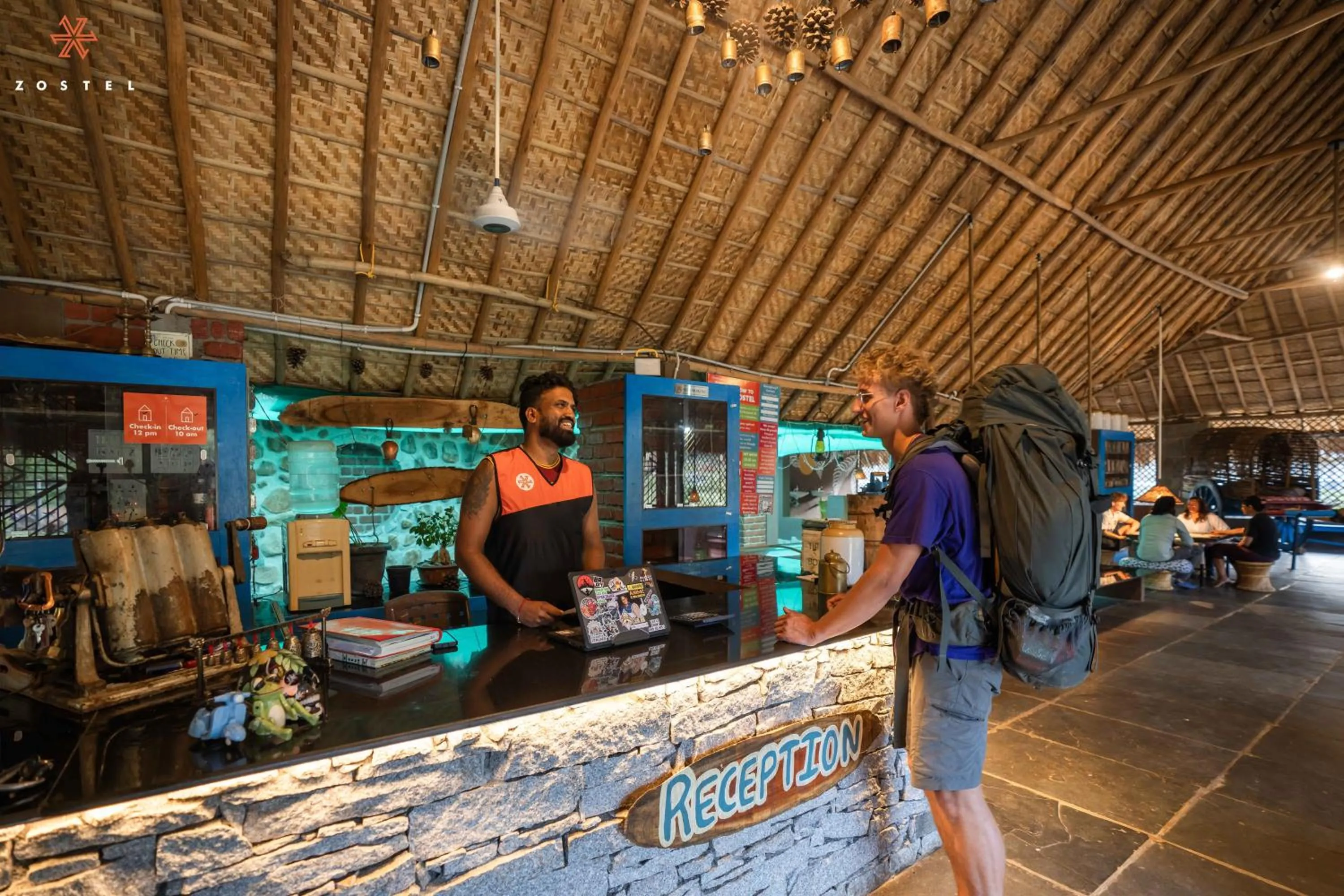 Lobby or reception in Zostel Hampi, Gangavathi