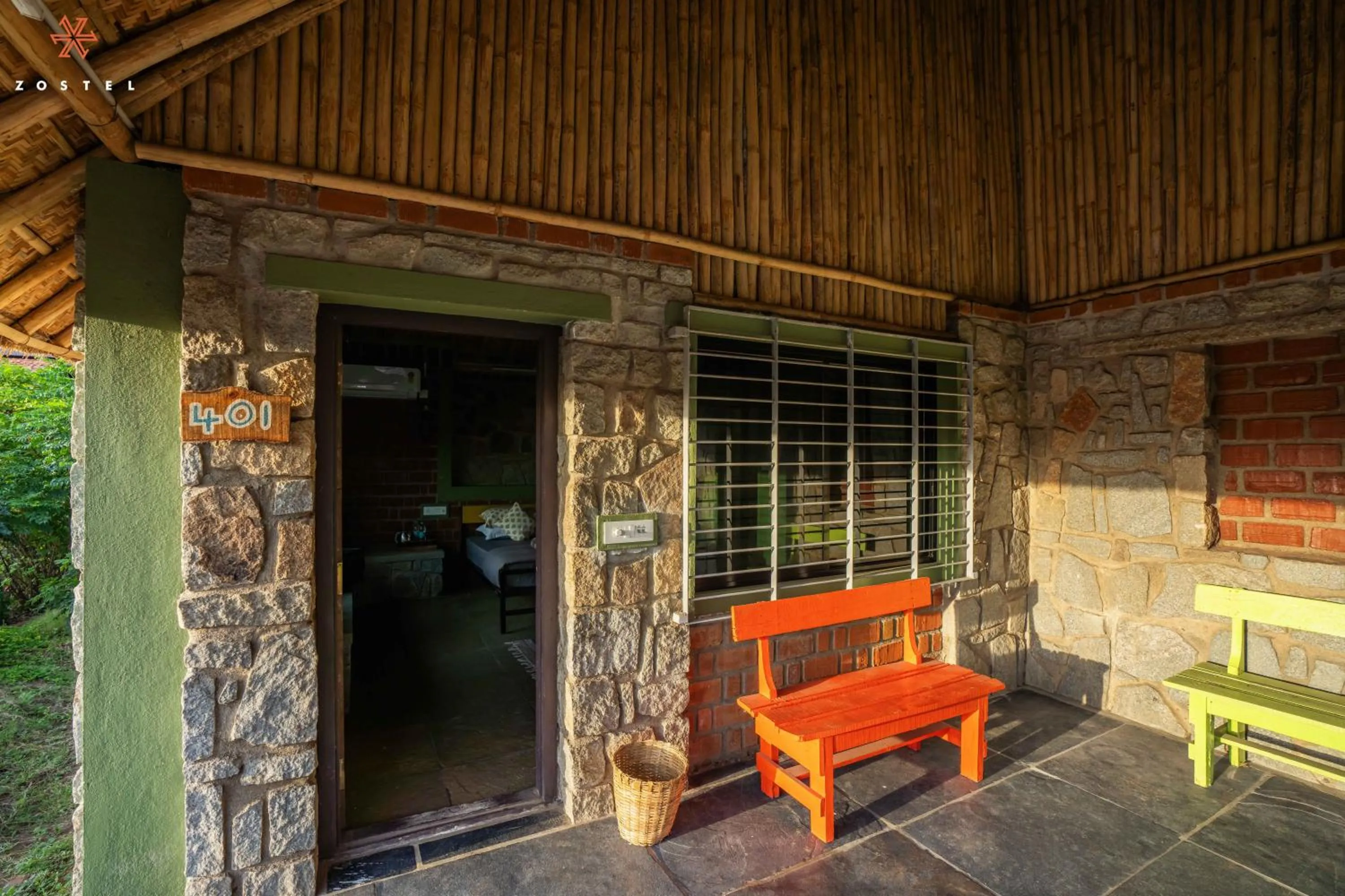 Patio in Zostel Hampi, Gangavathi