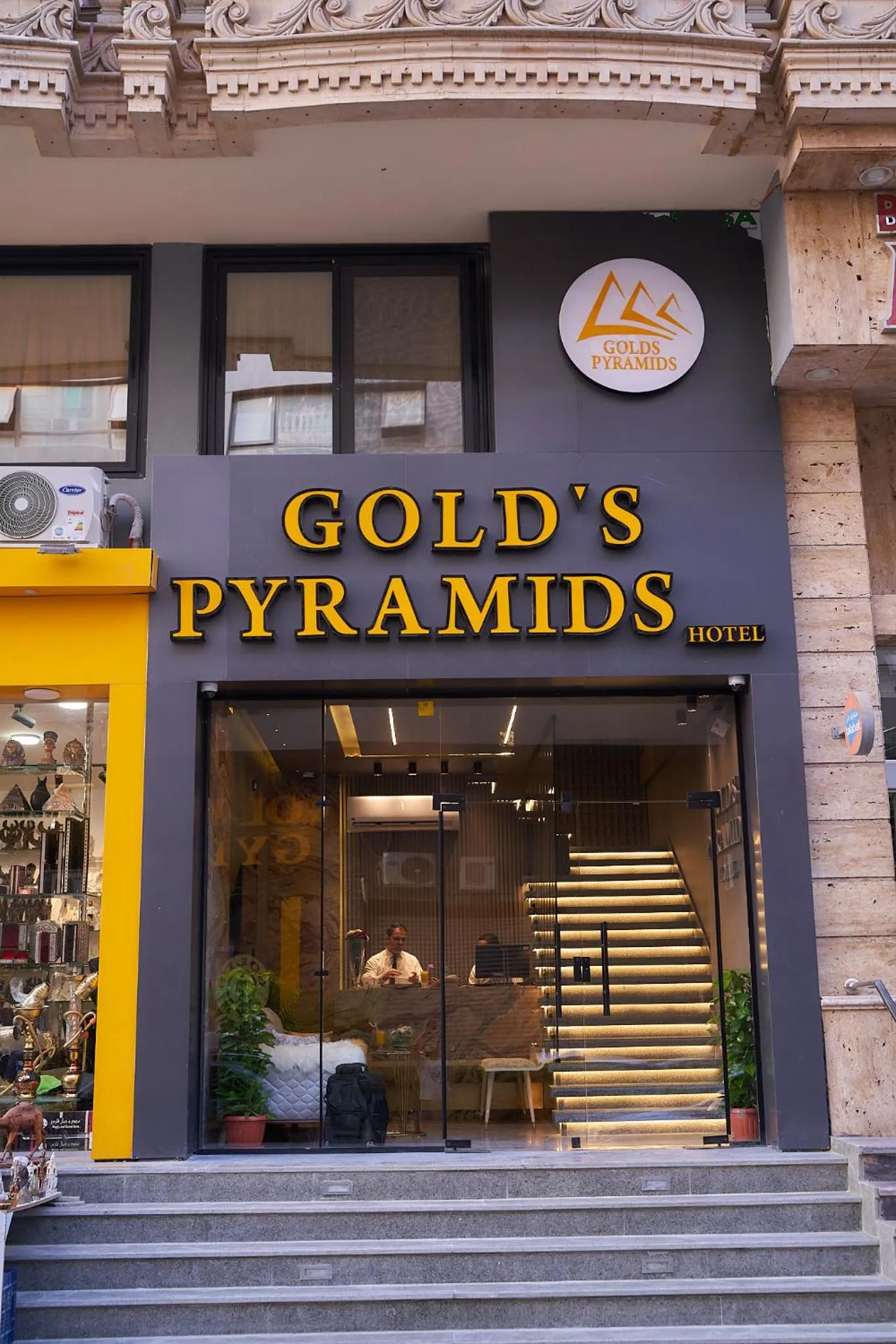 Facade/entrance in Gold's Pyramids Hotel